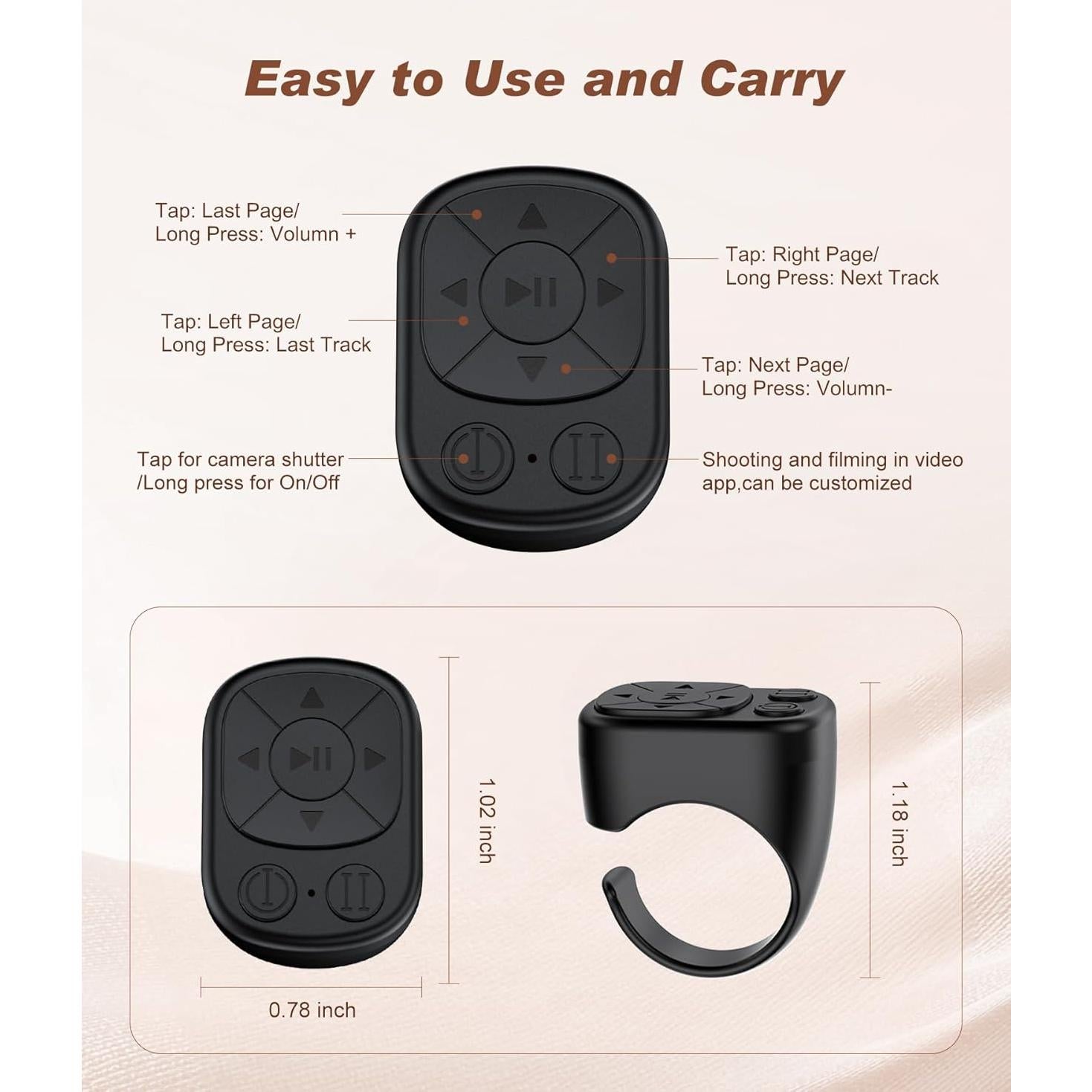 Anillo Desplazador Bluetooth YIBAOCOM para TikTok y Música