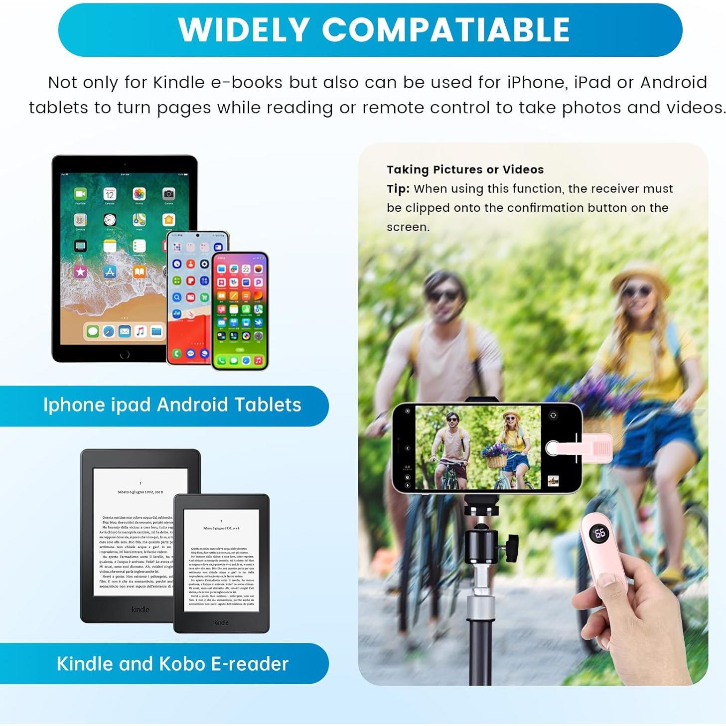 Pasador de Página Inalámbrico para Kindle Paperwhite Rosa