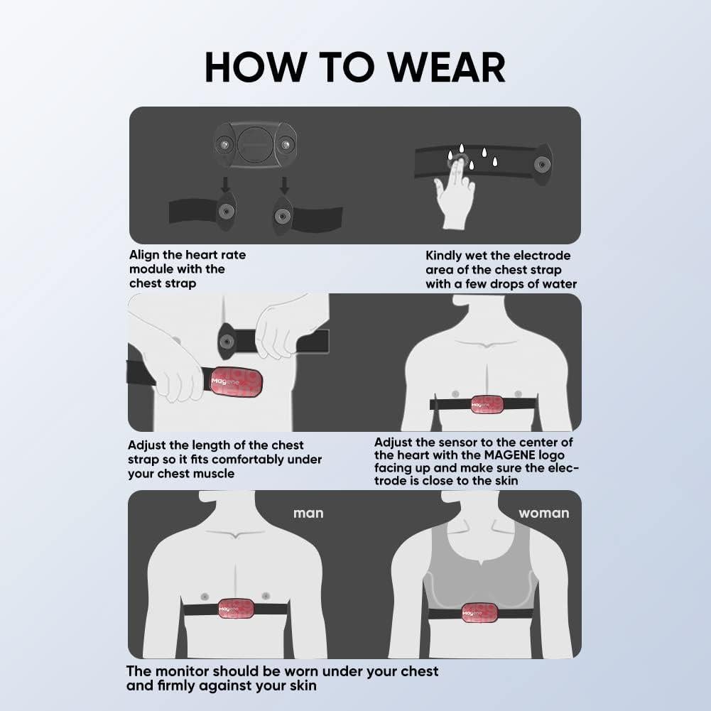 Monitor de Frecuencia Cardíaca Magene H603 con Correa Ajustable