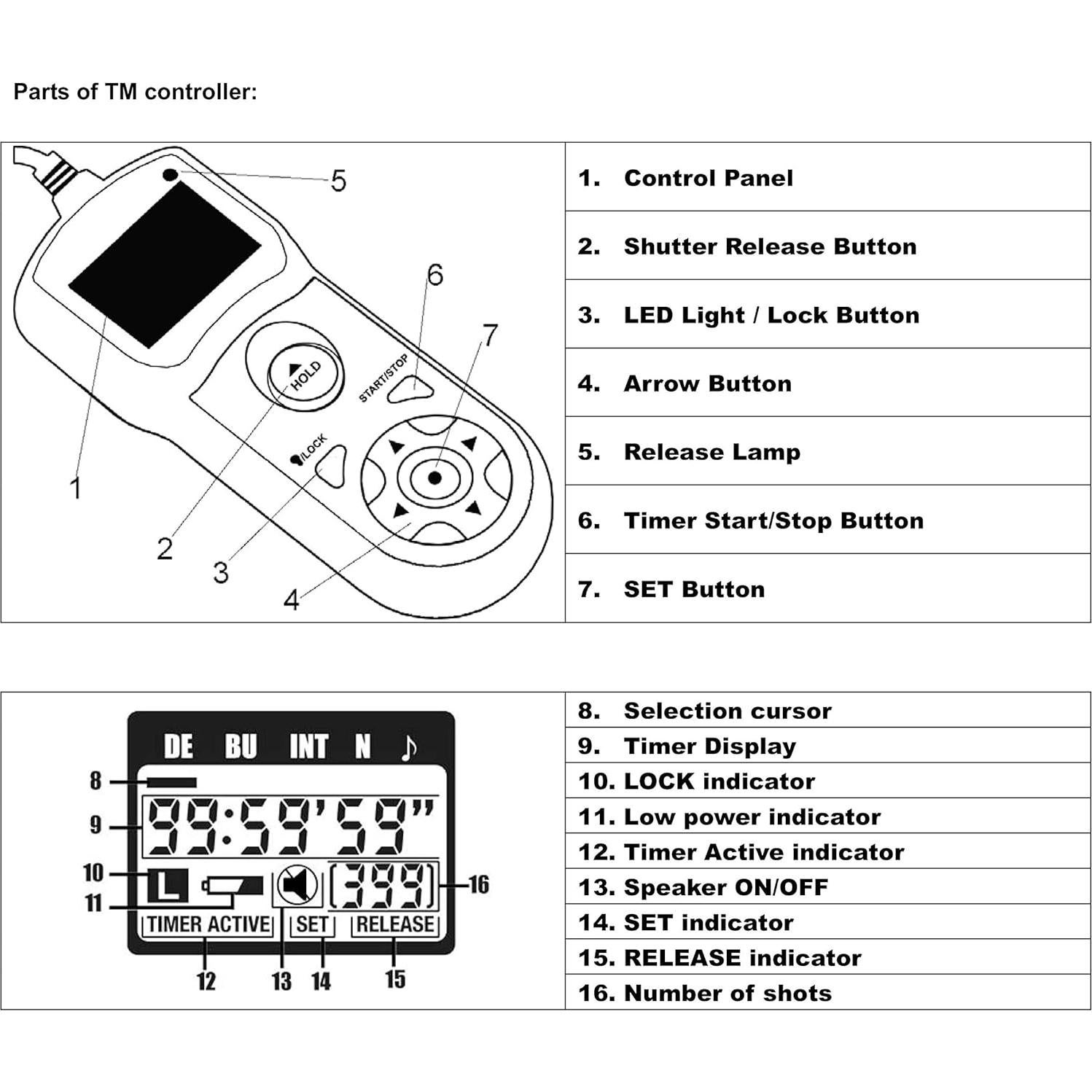 Control Remoto Temporizador JJC TM-M para Nikon P1000 D3200