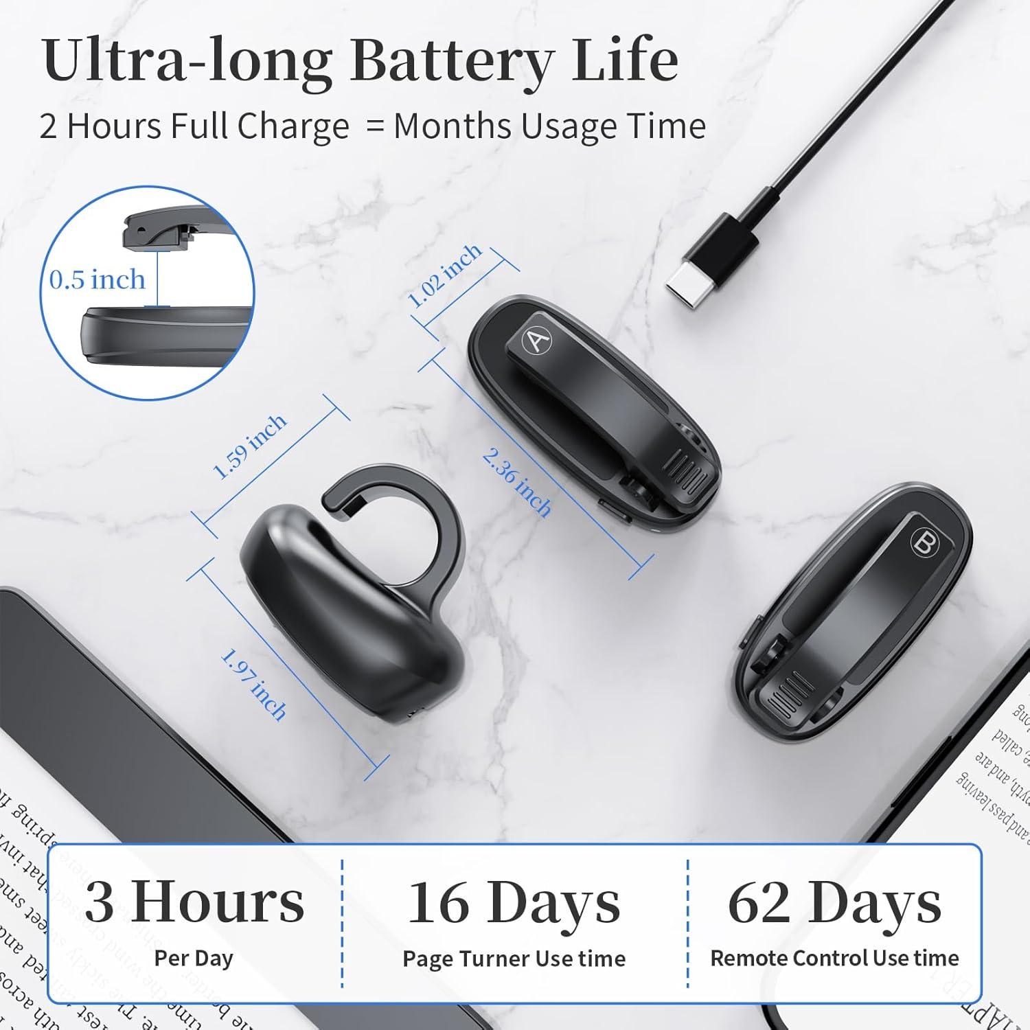 Control Remoto de Anillo para Pasar Páginas Kindle Negro
