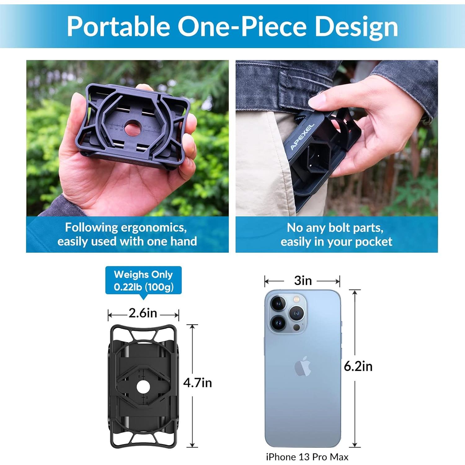 Adaptador de Teléfono APEXEL F002-B para Telescopio y Binoculares