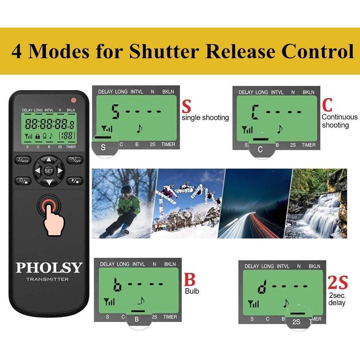 Control Remoto Inalámbrico PHOLSY para Cámaras Nikon