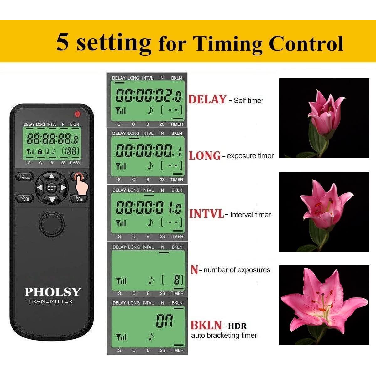 Control Remoto Inalámbrico PHOLSY para Cámaras Nikon