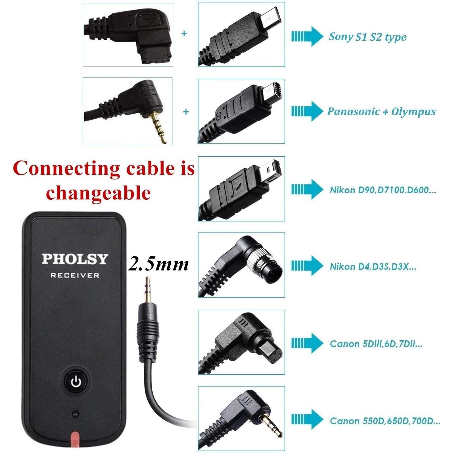 Control Remoto Inalámbrico PHOLSY para Cámaras Nikon