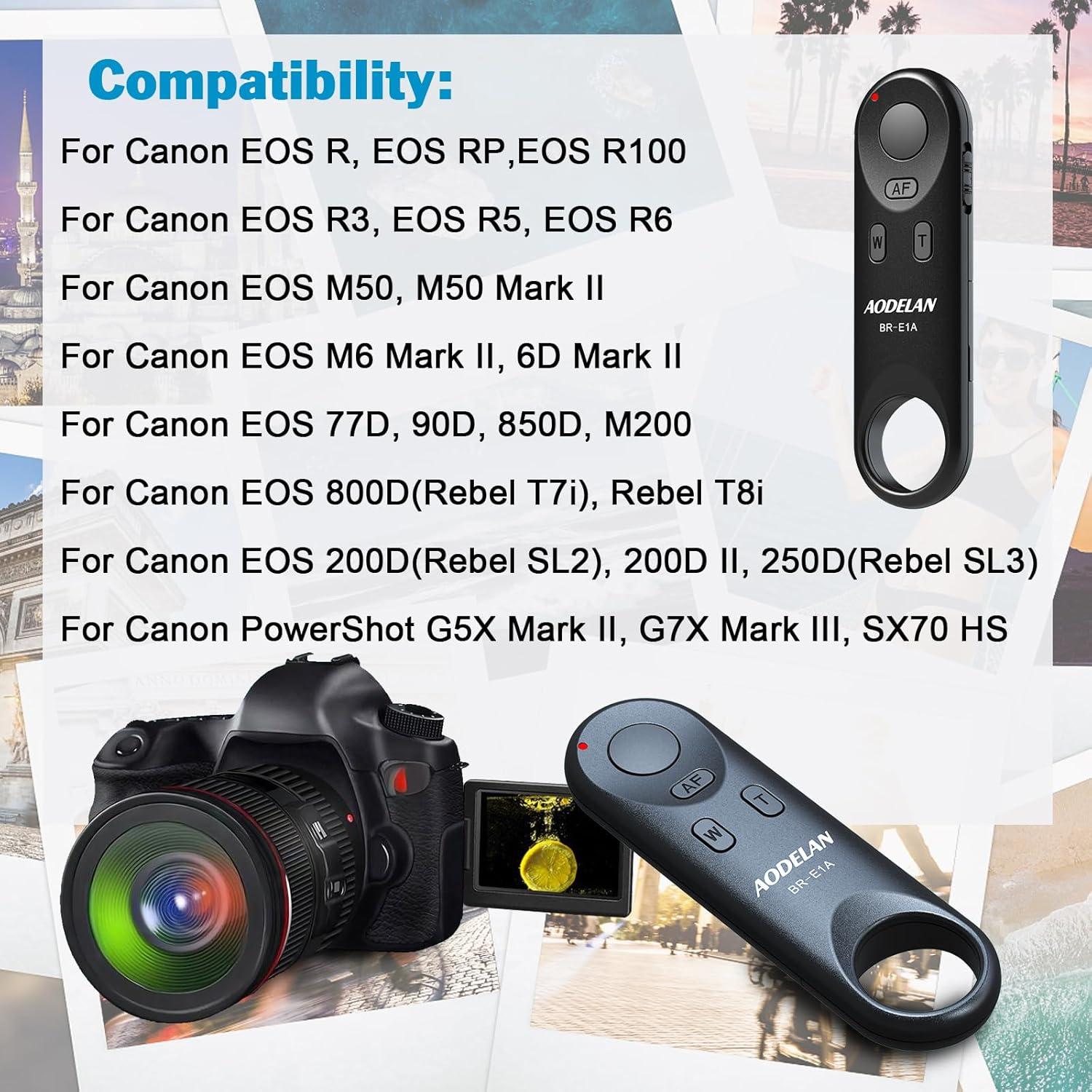 Control Remoto Inalámbrico Aodelan BR-E1A para Canon EOS