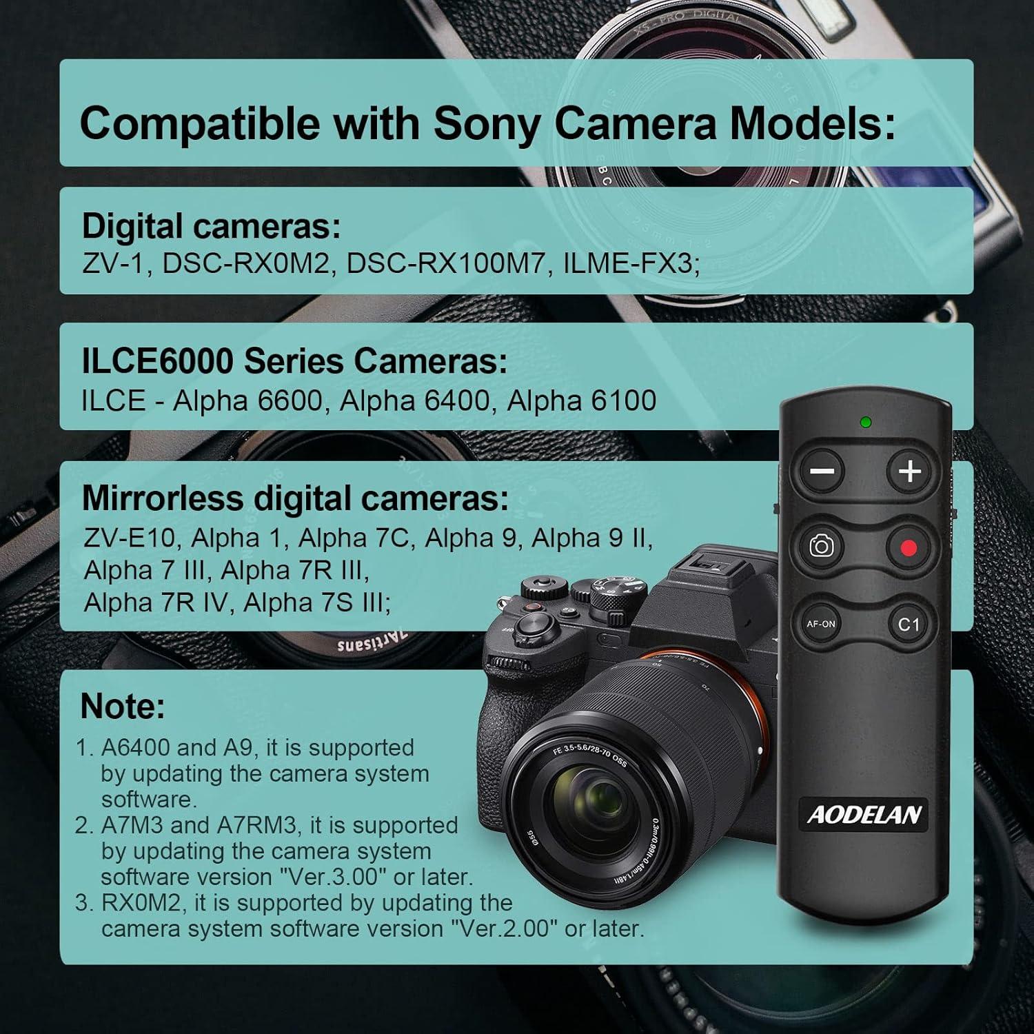 Control Remoto Inalámbrico AODELAN para Cámara Sony A7 III, A7R IV