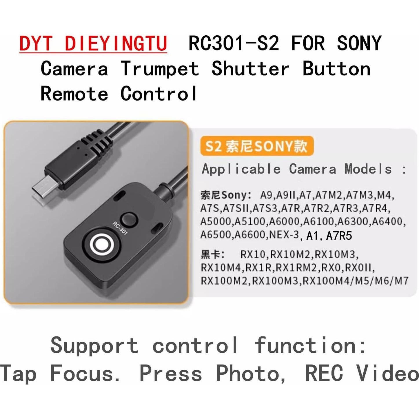 Control Remoto de Obturador Sony RC301-S2 1.5m para Cámaras