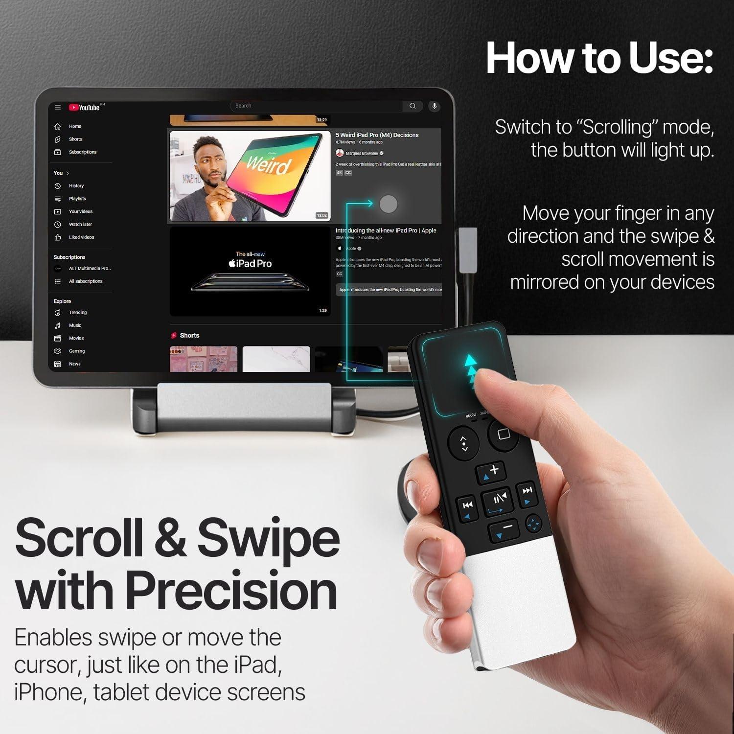 Control Remoto Bluetooth TNP con Trackpad para iPad y Mac