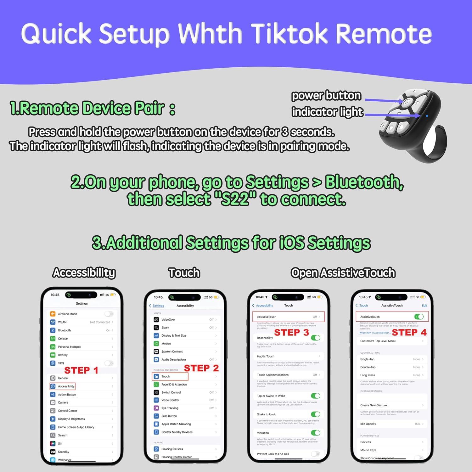 Control Remoto Inalámbrico Bluetooth NOVZIX S29 Rosa