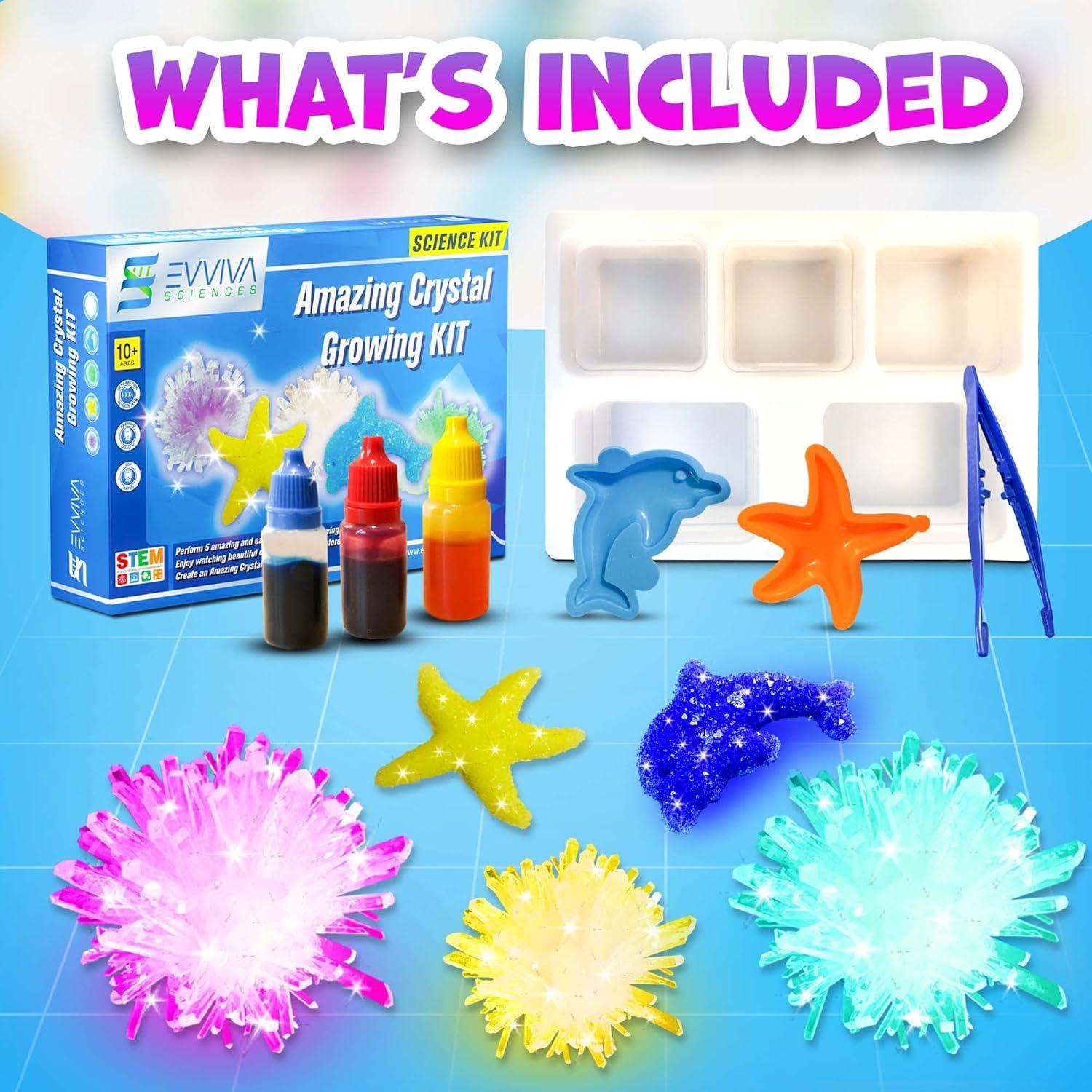 Kit de Crecimiento de Cristales Evviva Sciences - Set Educativo STEM