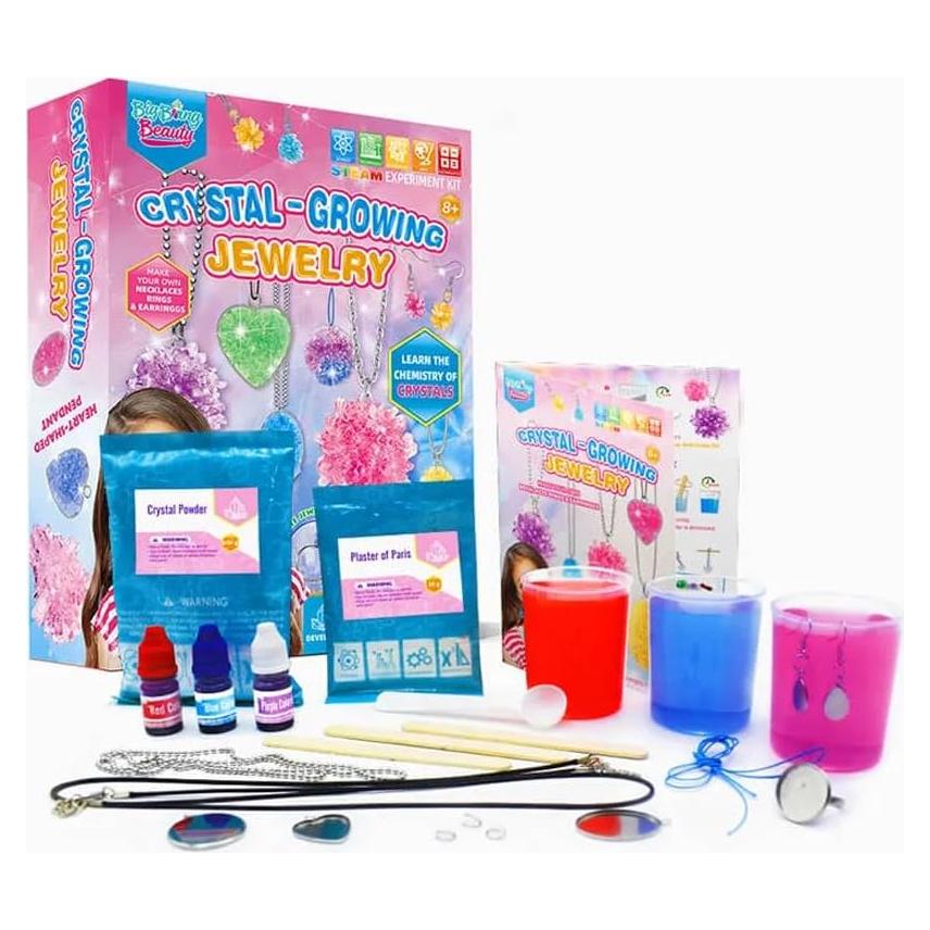Kit de Joyería de Crecimiento de Cristales Alpha Science - 6 Piezas DIY