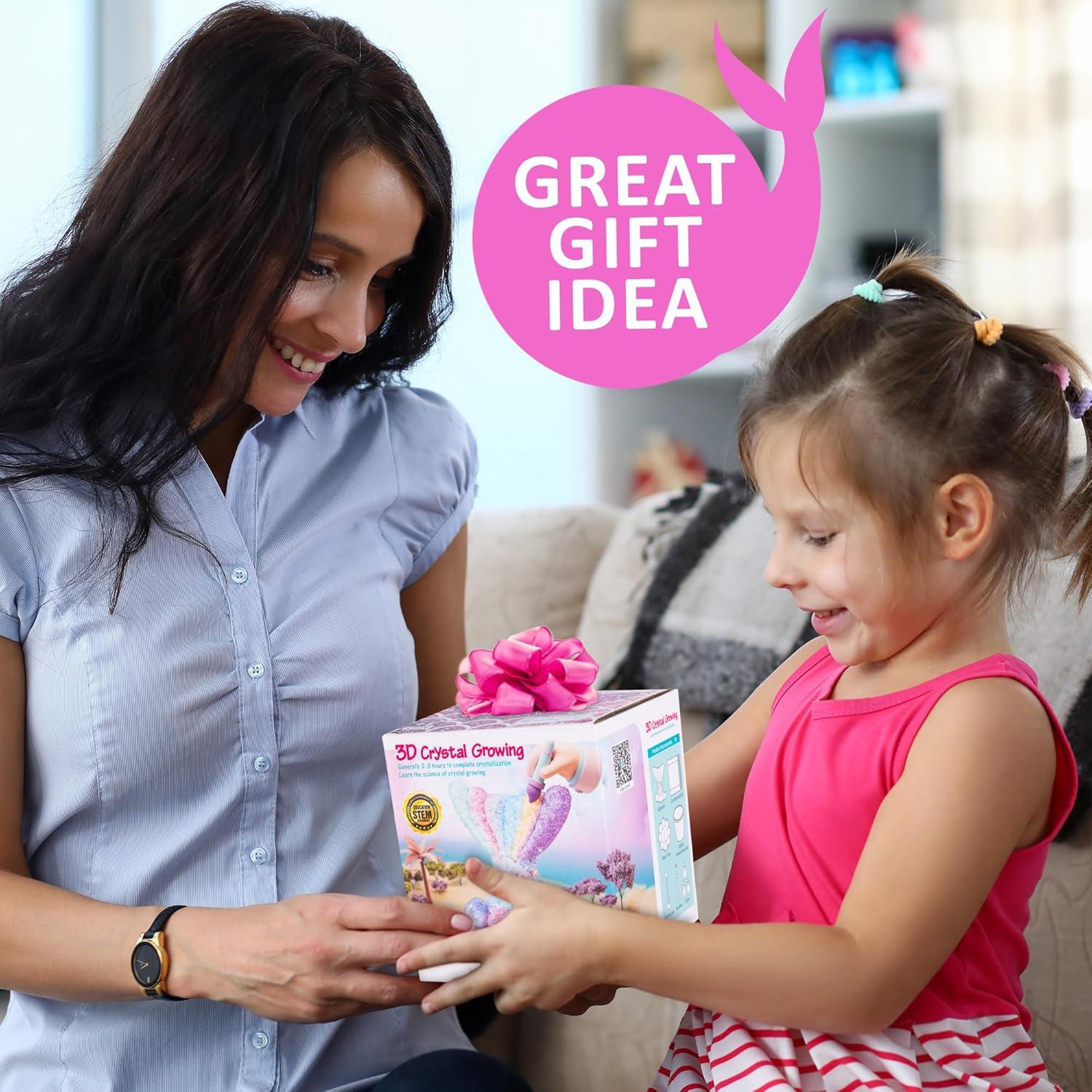 Kit de Manualidades de Cristales de Sirena ArtCreativity - 2 Paquetes de Polvo, Tinte y Pincel