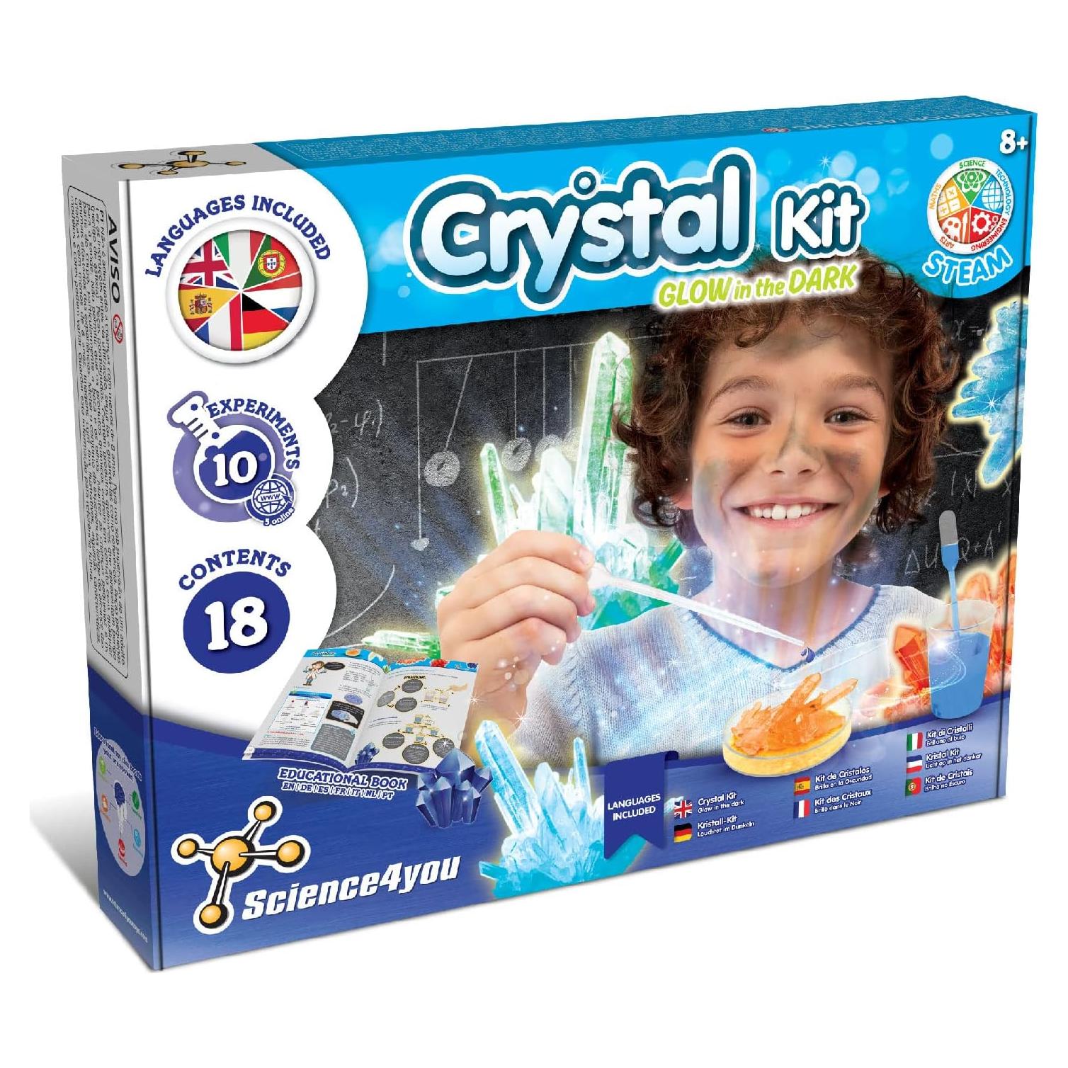 Kit de Crecimiento de Cristales Science4you - 10 Experimentos
