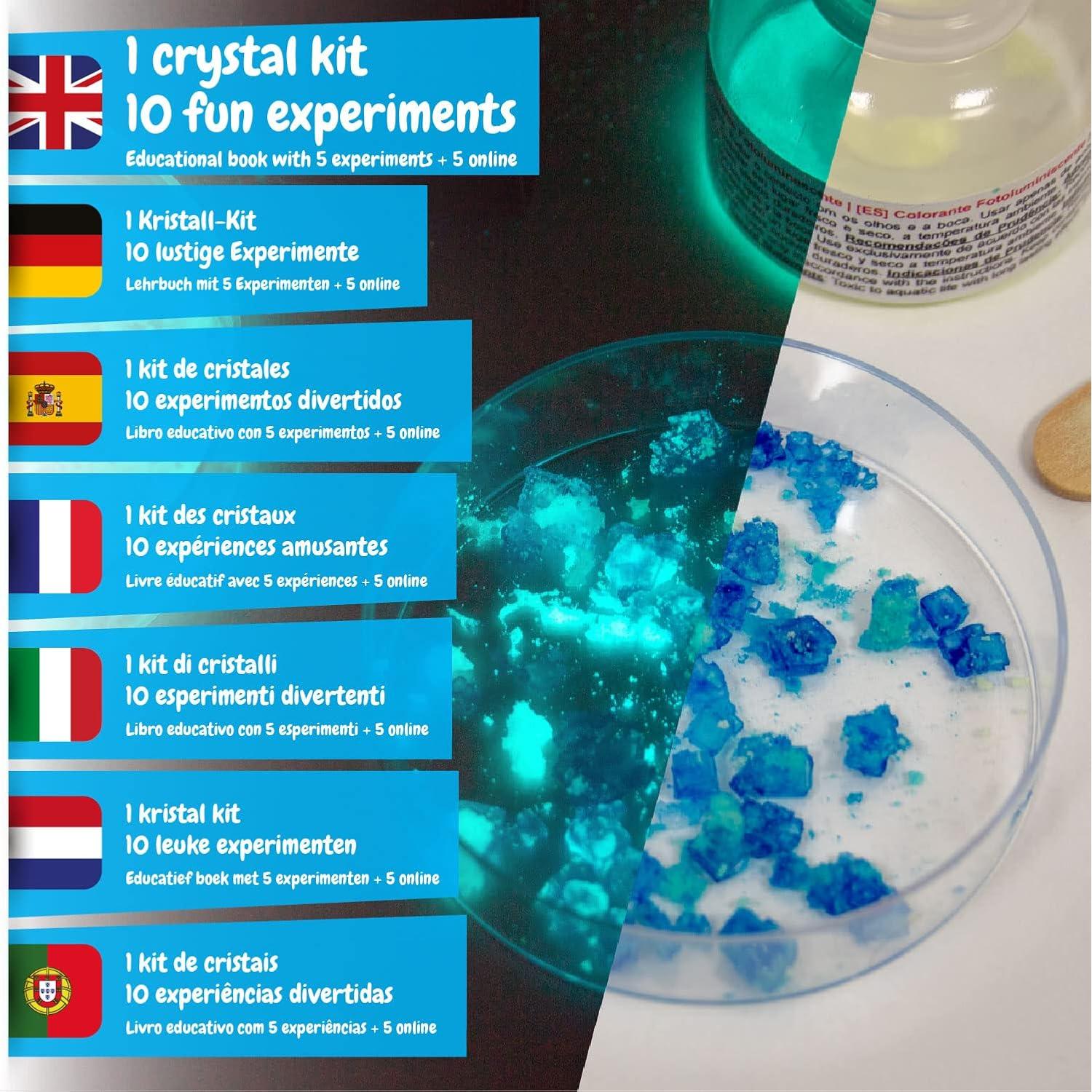 Kit de Crecimiento de Cristales Science4you - 10 Experimentos