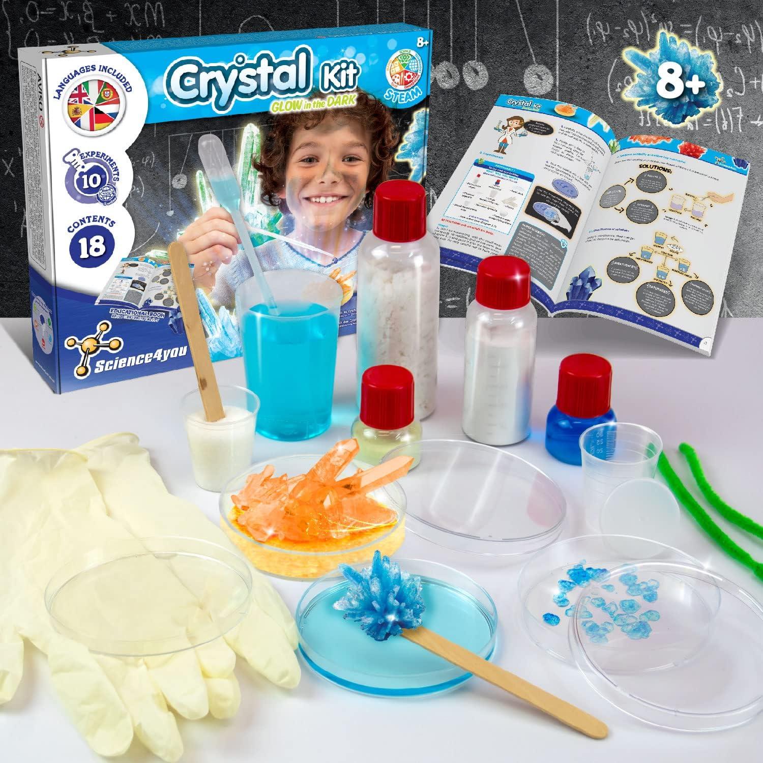Kit de Crecimiento de Cristales Science4you - 10 Experimentos