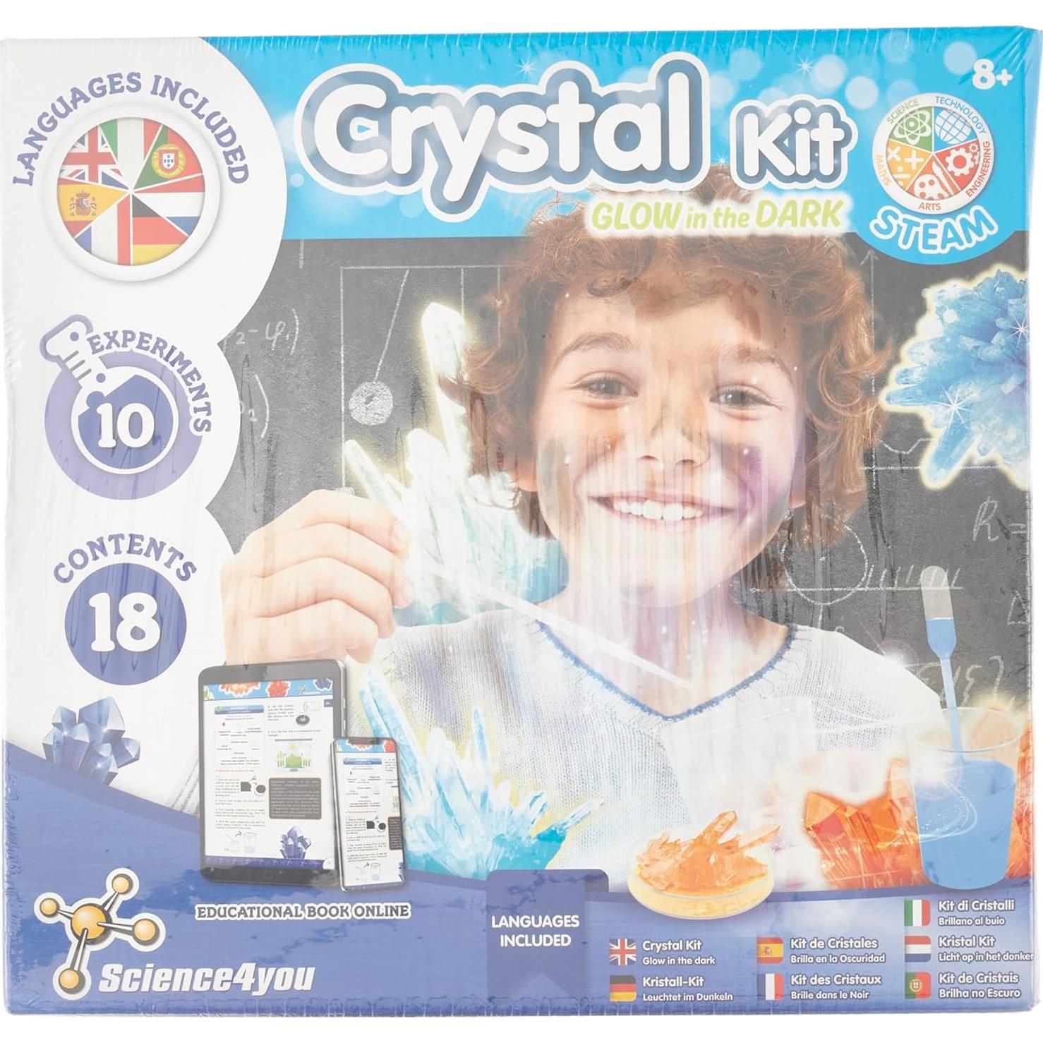 Kit de Crecimiento de Cristales Science4you - 10 Experimentos