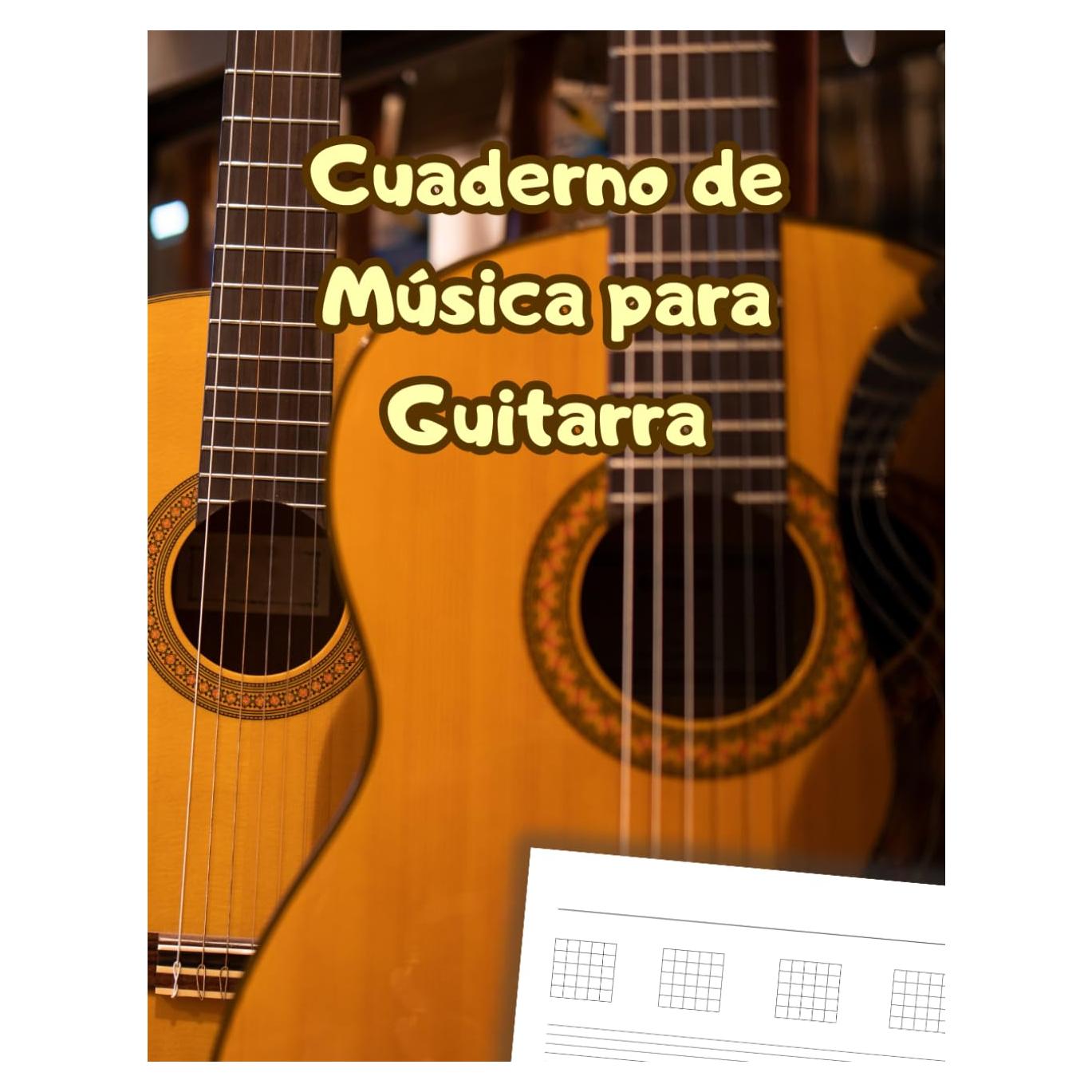 Cuaderno de Tablaturas para Guitarra 100 Páginas Tapa Blanda
