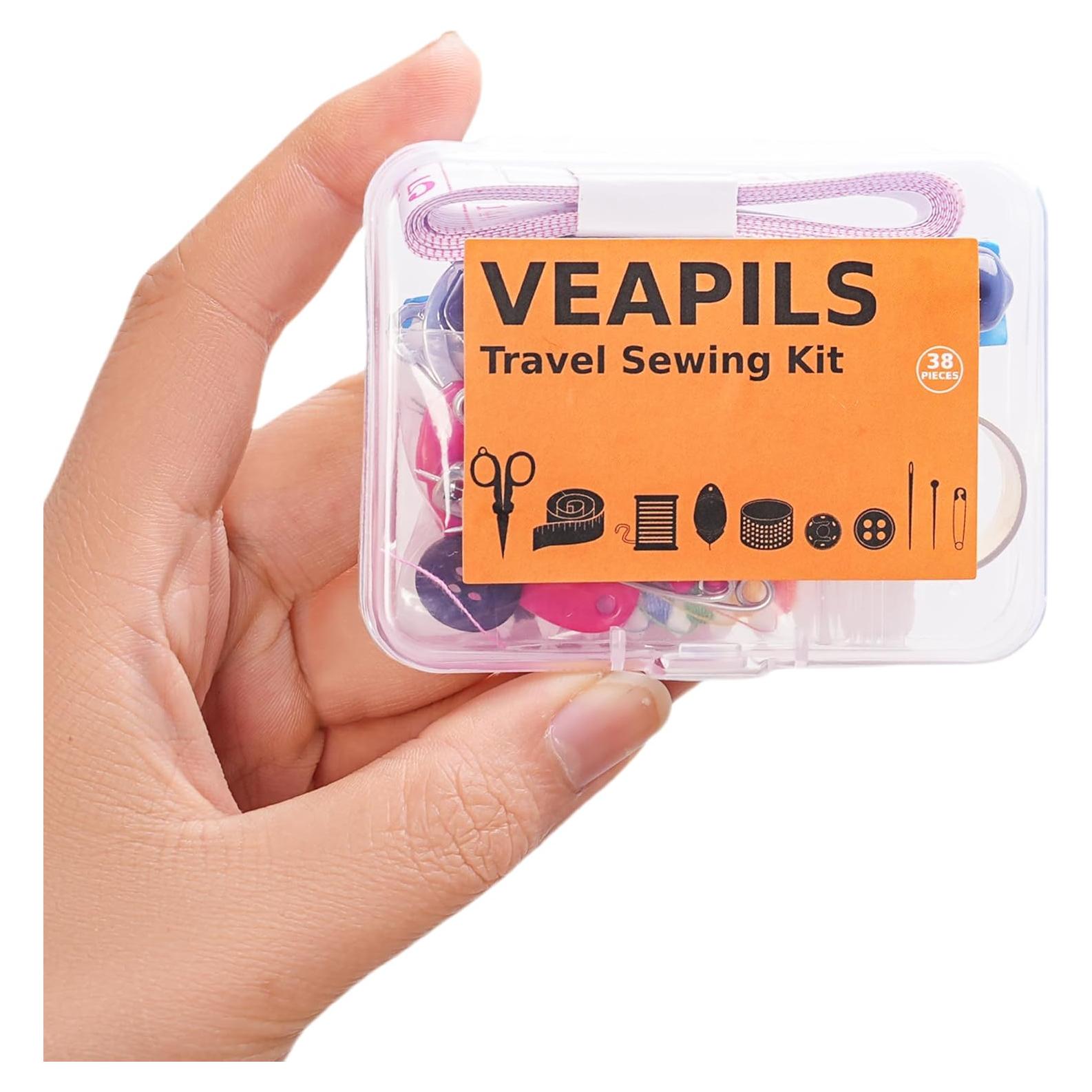 Kit de Costura de Viaje Veapils 38 Piezas Portátil Mini