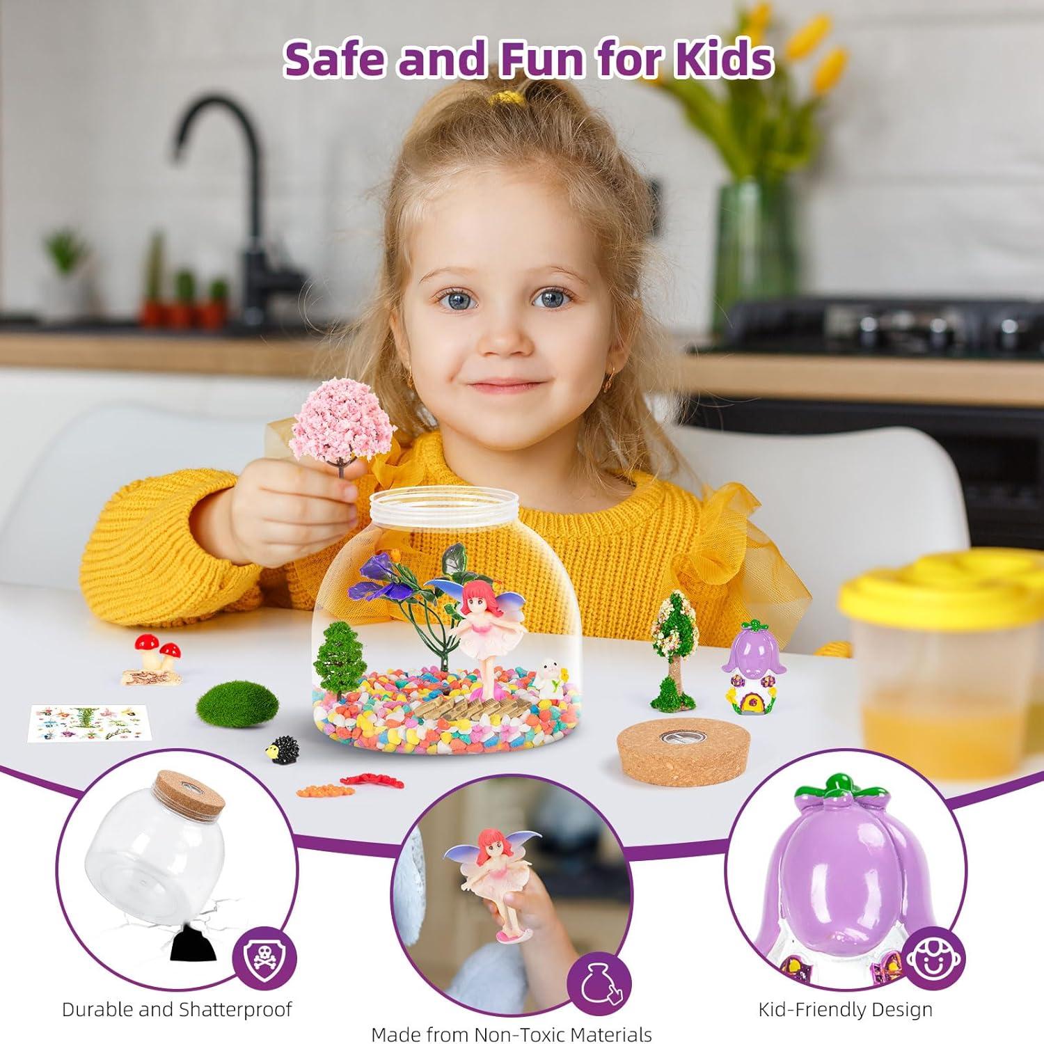 Kit de Terrario de Hadas Ednzion Iluminado 15x15cm