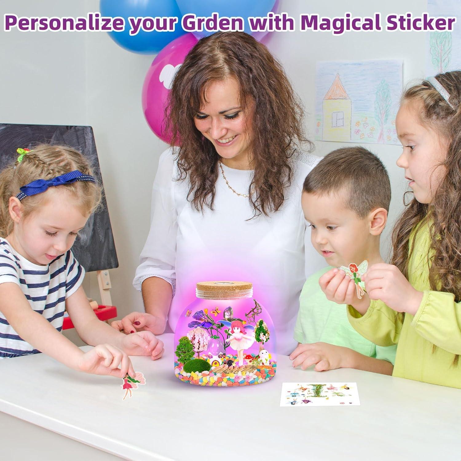 Kit de Terrario de Hadas Ednzion Iluminado 15x15cm