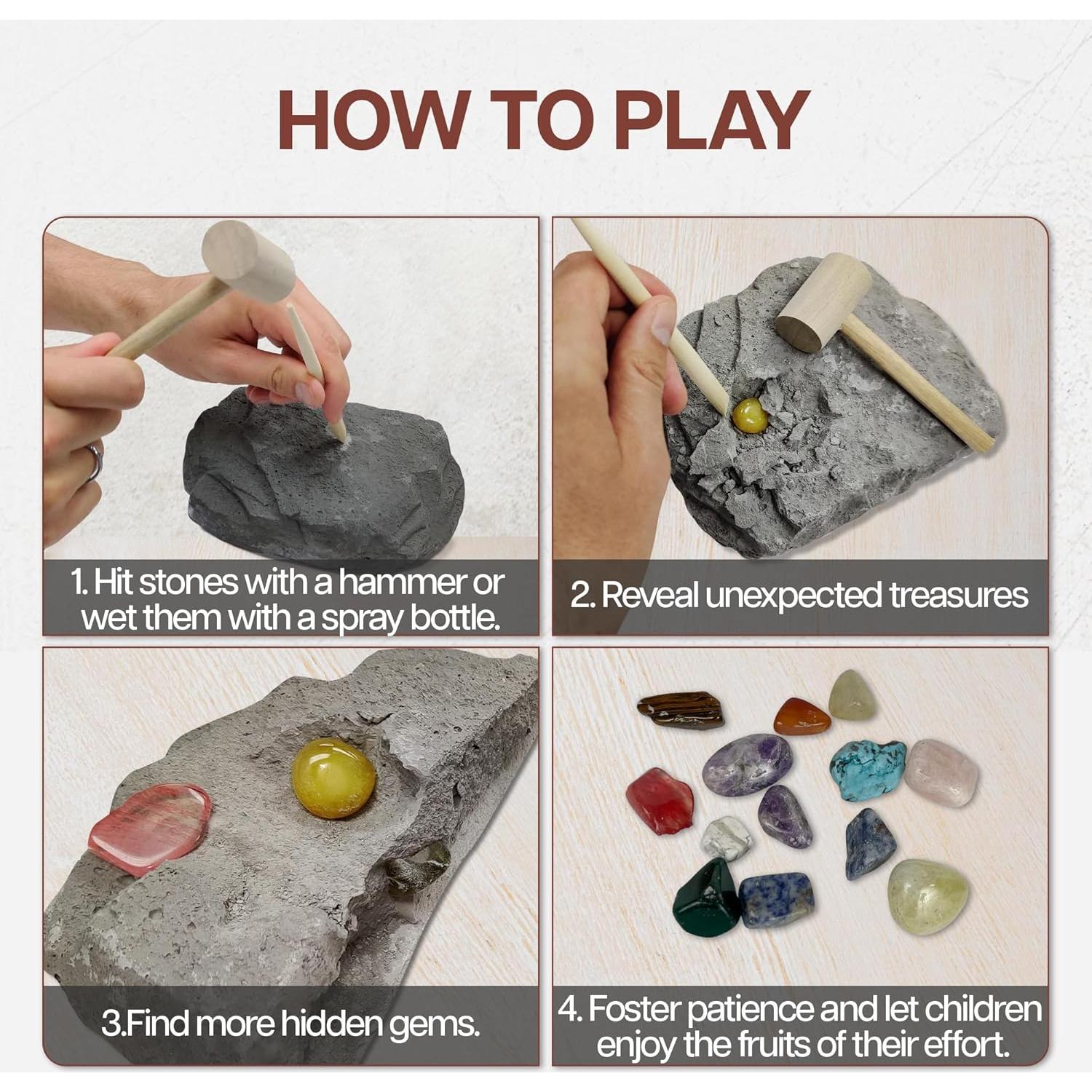 Kit de Excavación de Gemas Nature Gear para Niños - 15 Gemas