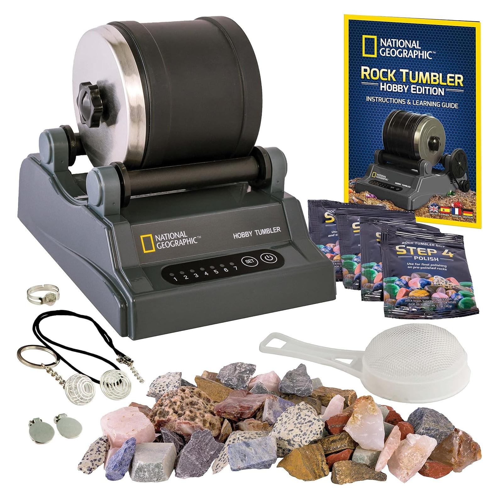 Kit de Pulido de Rocas Blue Marble NG - Hobby, 9 Gemas, 4 Granos