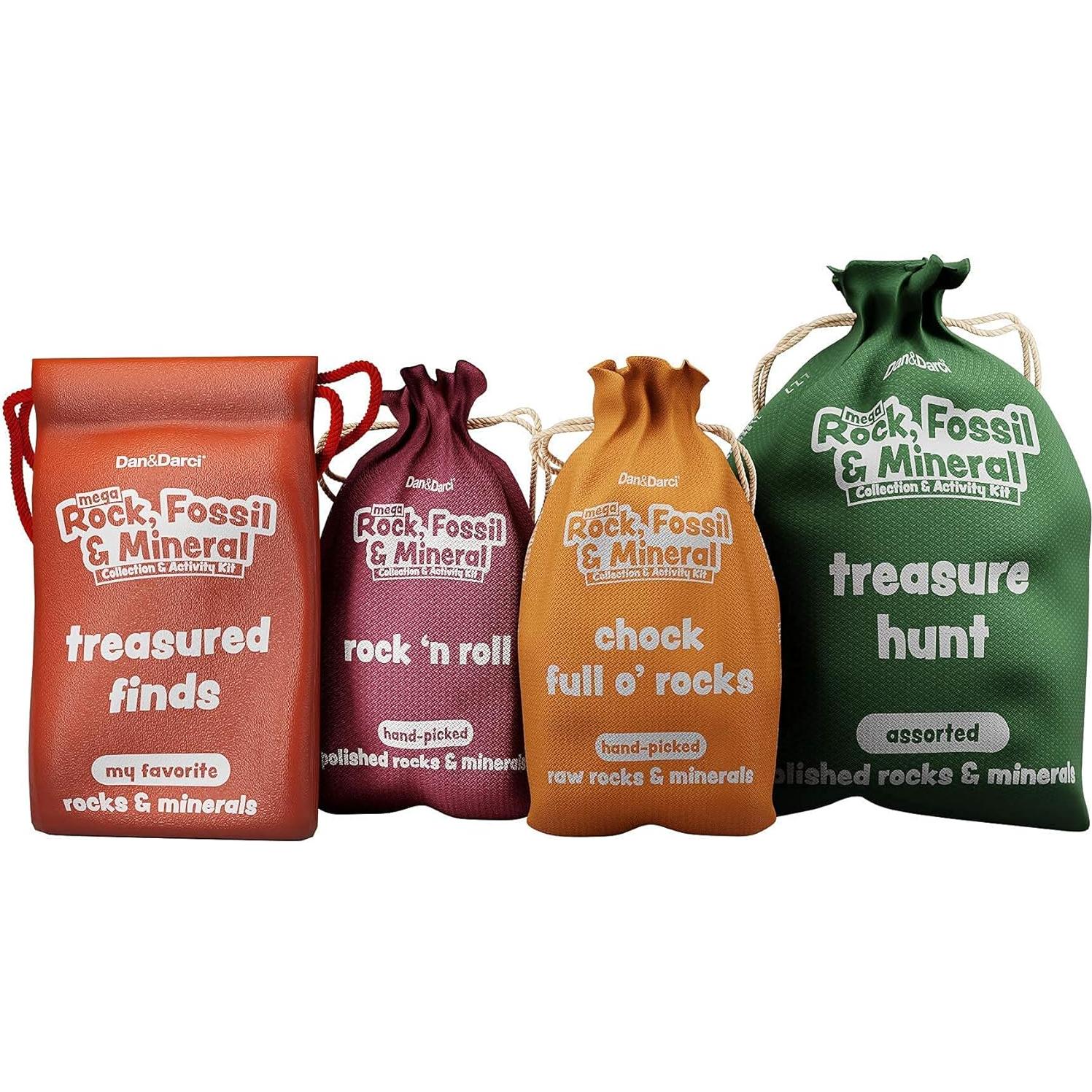 Kit de Rocas y Fósiles Dan&Darci - 250+ Gemas y Minerales