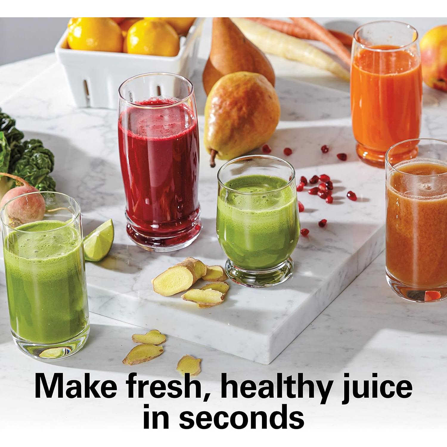 Extractor de Jugo Hamilton Beach 850W, Jarra 1.18L, Plata