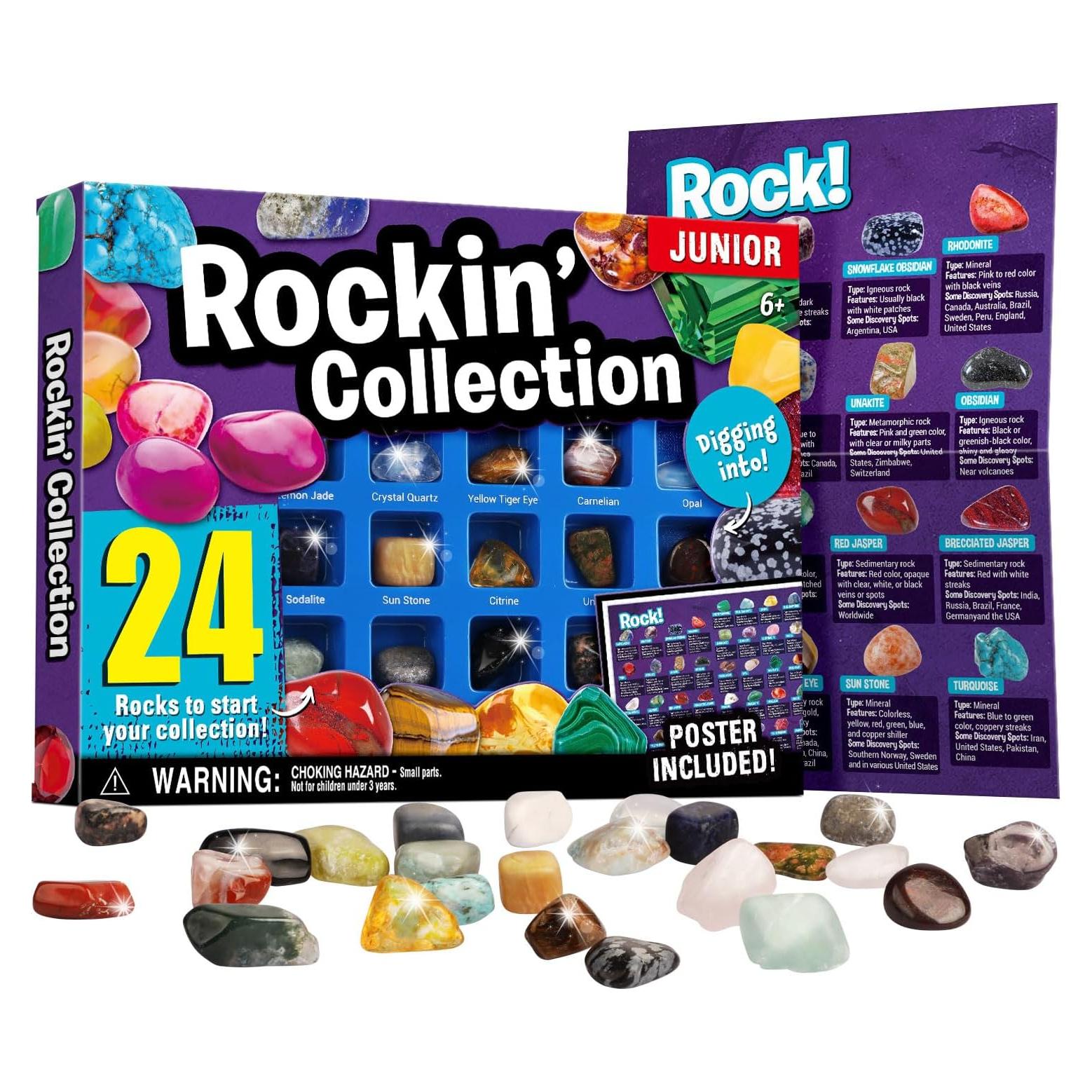 Kit de Geología XXTOYS 24 Piezas Rocas y Minerales para Niños