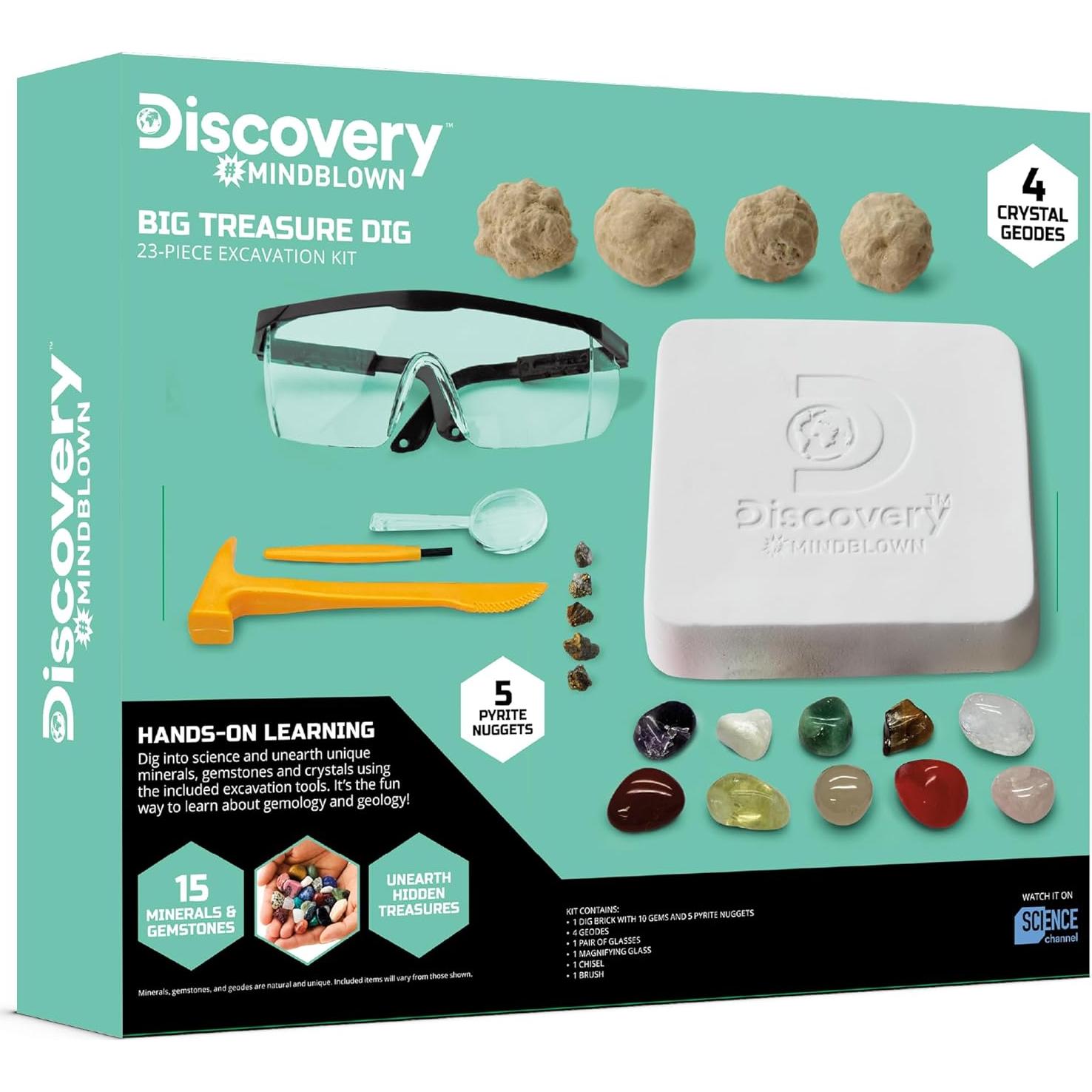 Kit de Excavación Discovery Mindblown - 15 Minerales y 4 Geodas