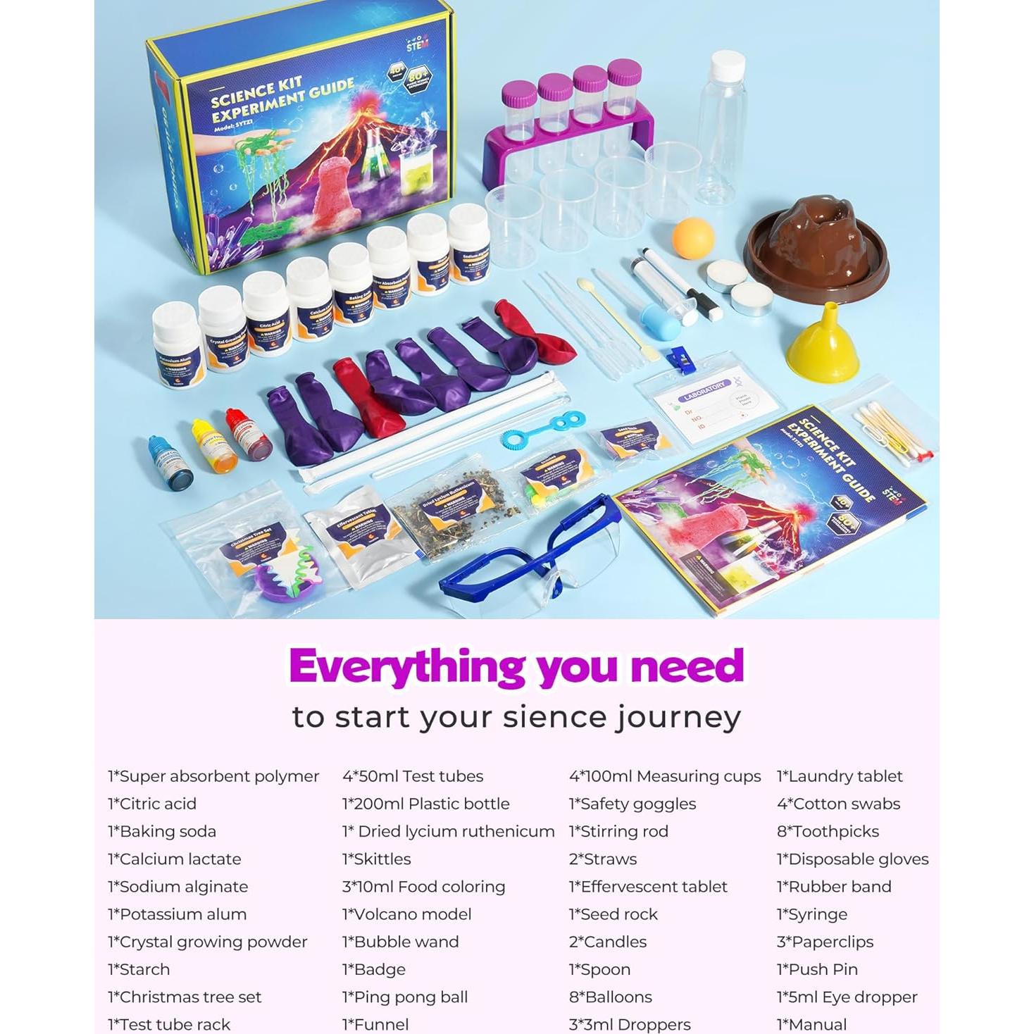 Kit de Experimentos Científicos Airbition 80+ para Niños 6-12 Años