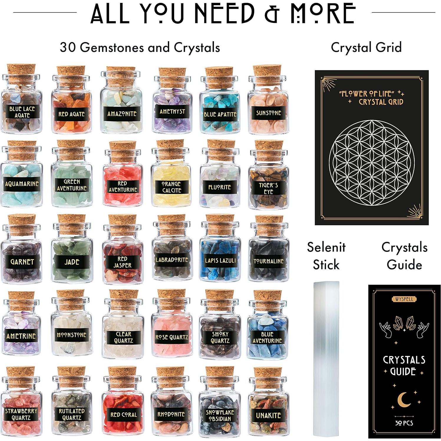 Kit de Cristales Sanadores 30 PCS Wyspell - Piedras Mágicas