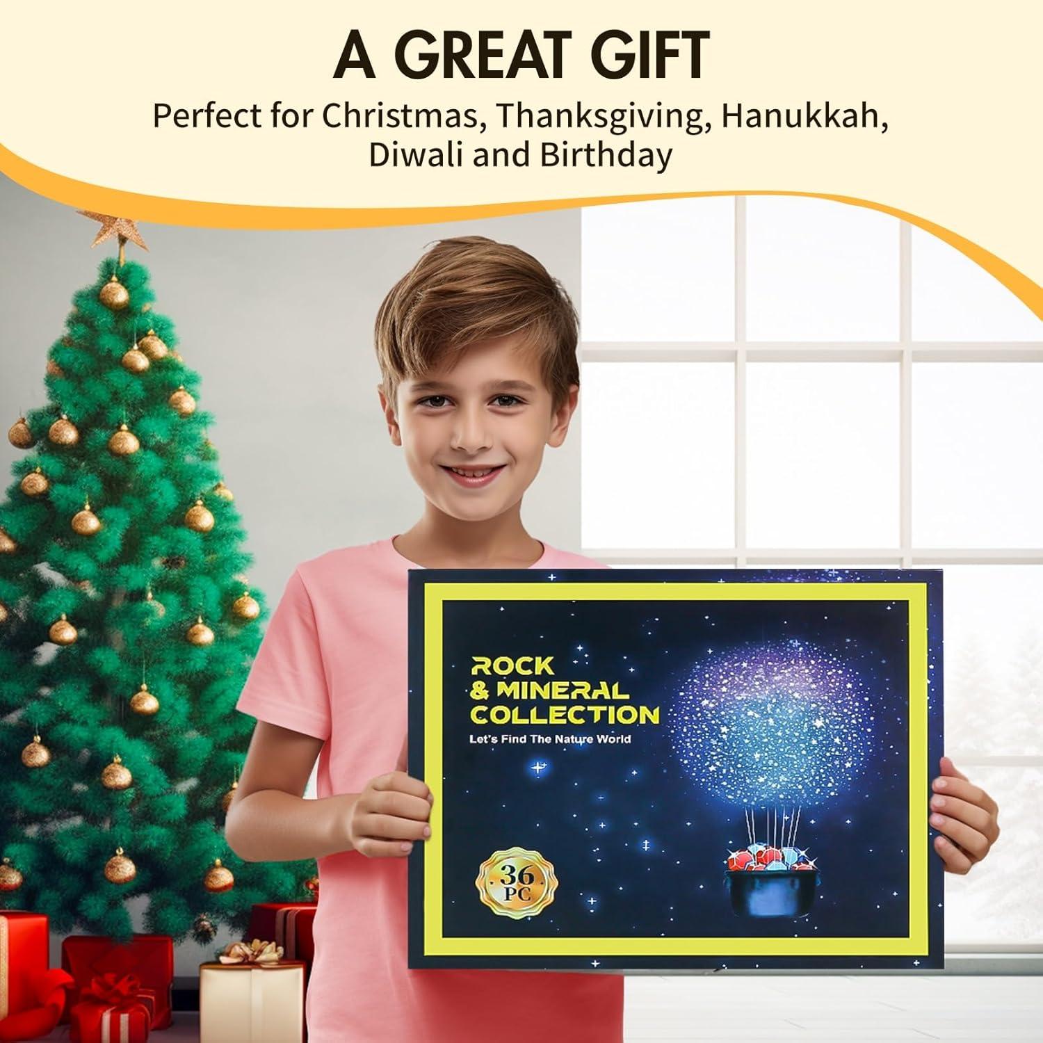 Kit de Rocas y Minerales BTYCityMao - 36 Piezas con Guía