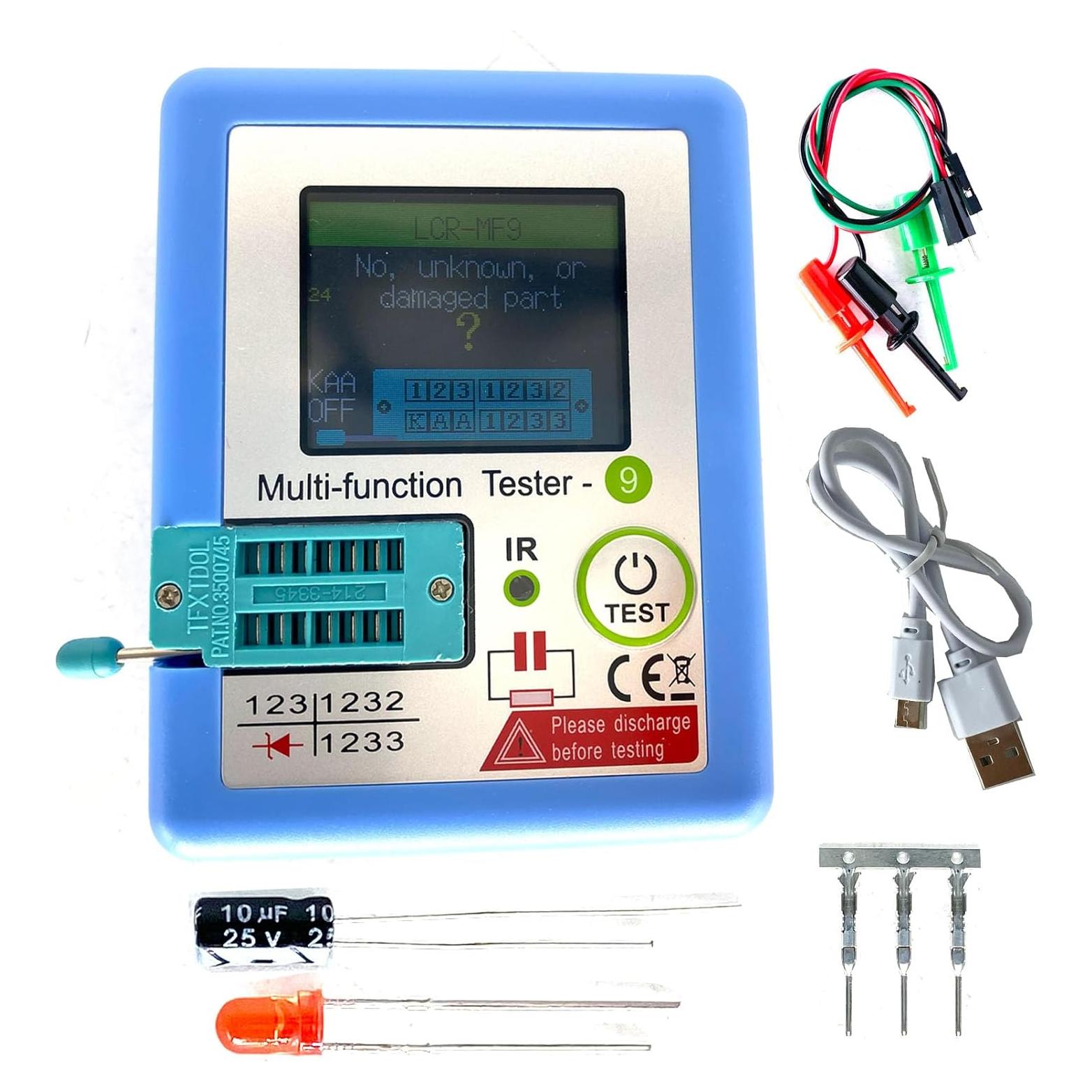 Probador de Transistores LCR MF9 TFT Multifuncional 300mAh