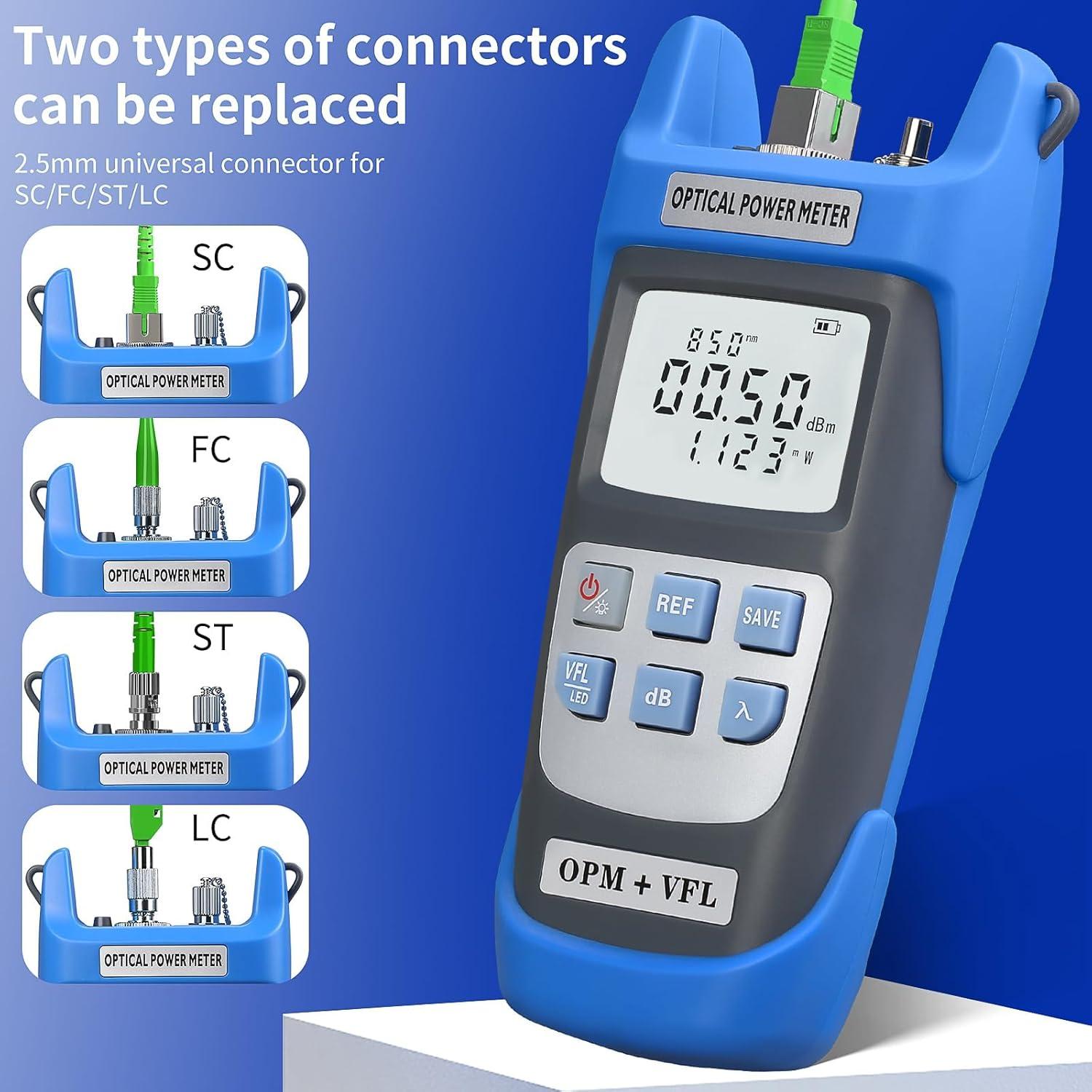 Medidor de Potencia Óptica Recargable Sumchan OPM-VFL15KM 15km