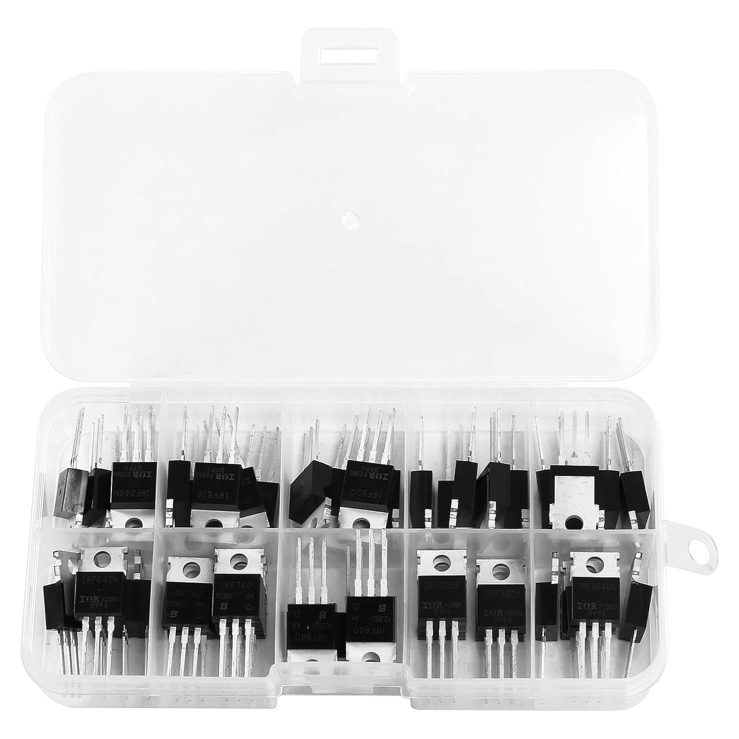 Kit de 50 MOSFETs Canal N y P MELIFE con Caja de Almacenamiento