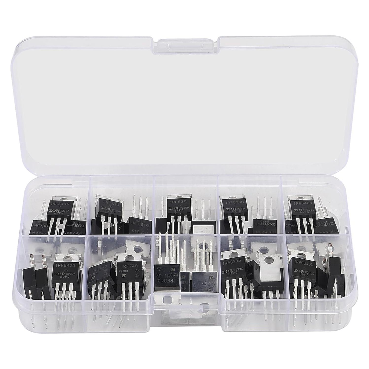 Kit de 50 Transistores MOSFET ACEIRMC N-P y P-Canal