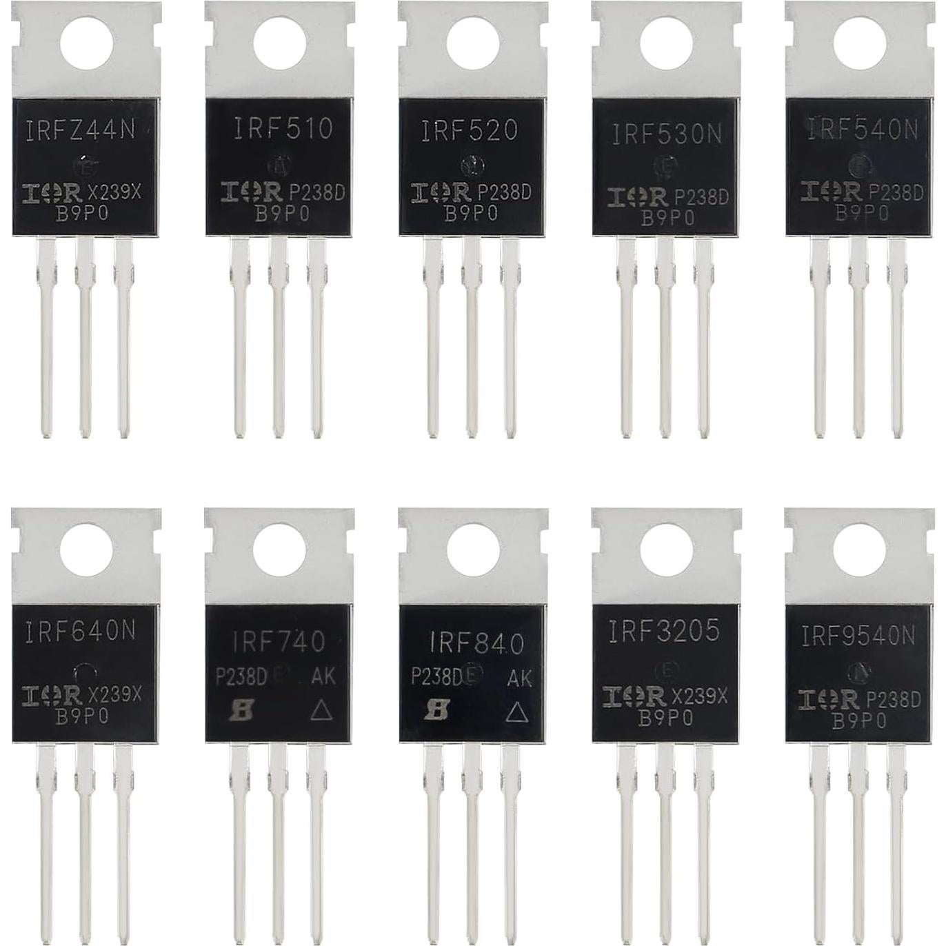 Kit de 50 Transistores MOSFET ACEIRMC N-P y P-Canal