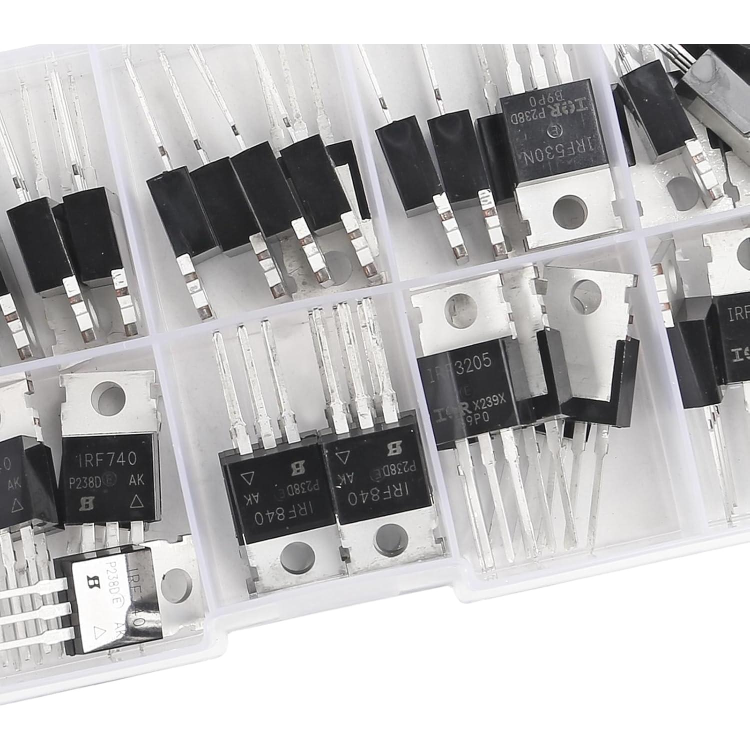 Kit de 50 Transistores MOSFET ACEIRMC N-P y P-Canal