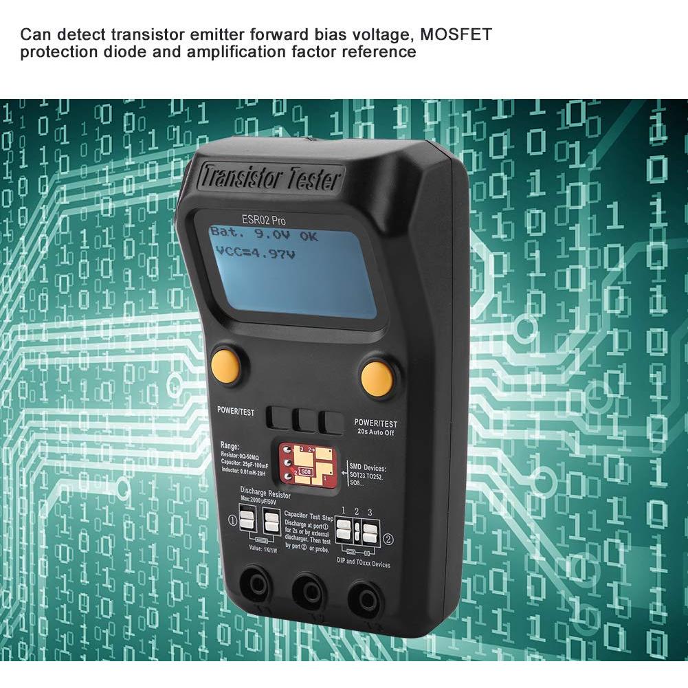 Probador de Transistores Digital BSIDE Pro Pantalla LCD 14x8cm