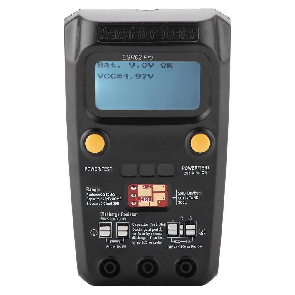 Probador Digital de Transistores Bside ESR02 Pro LCD 218g