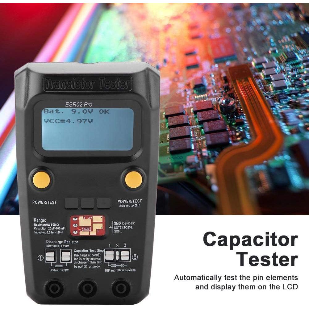 Probador Digital de Transistores Bside ESR02 Pro LCD 218g