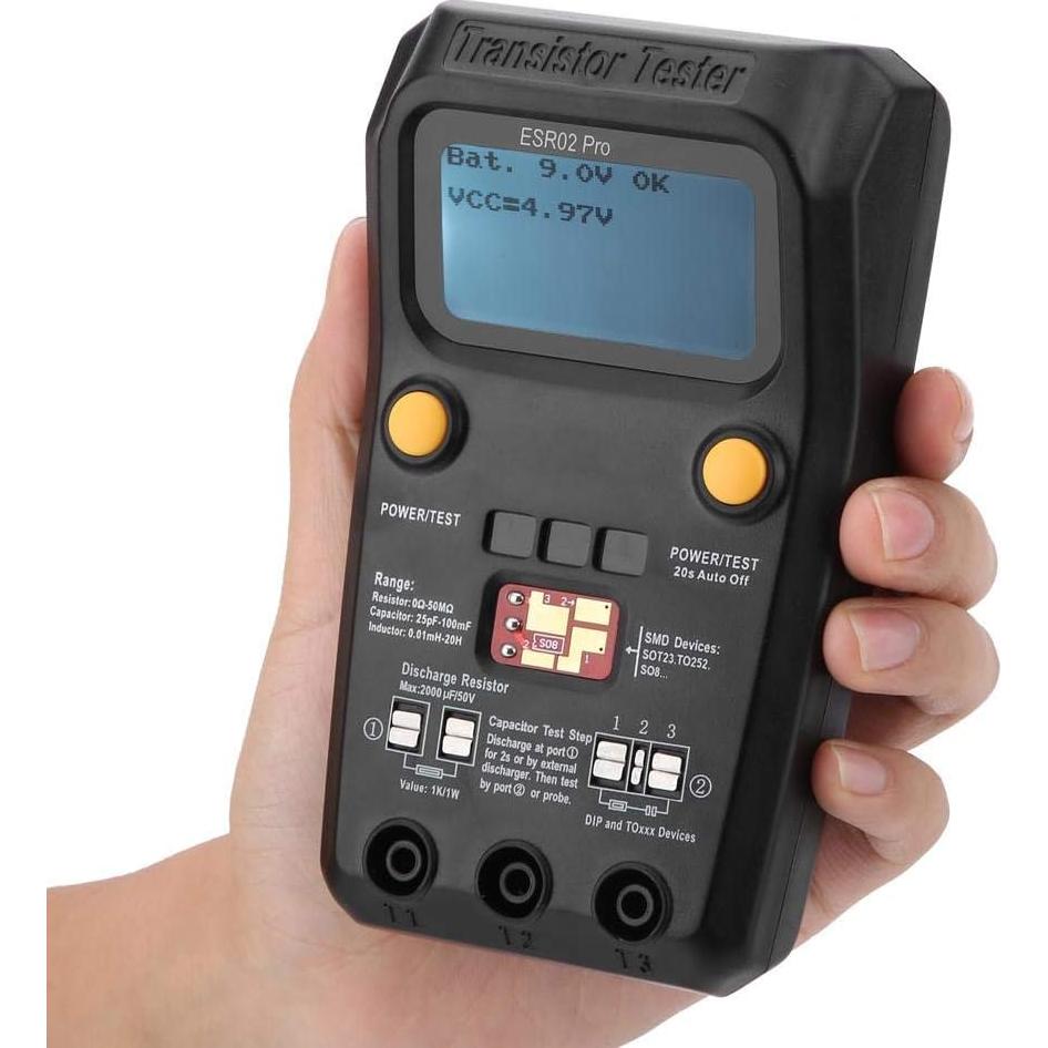Probador Digital de Transistores Bside ESR02 Pro LCD 218g