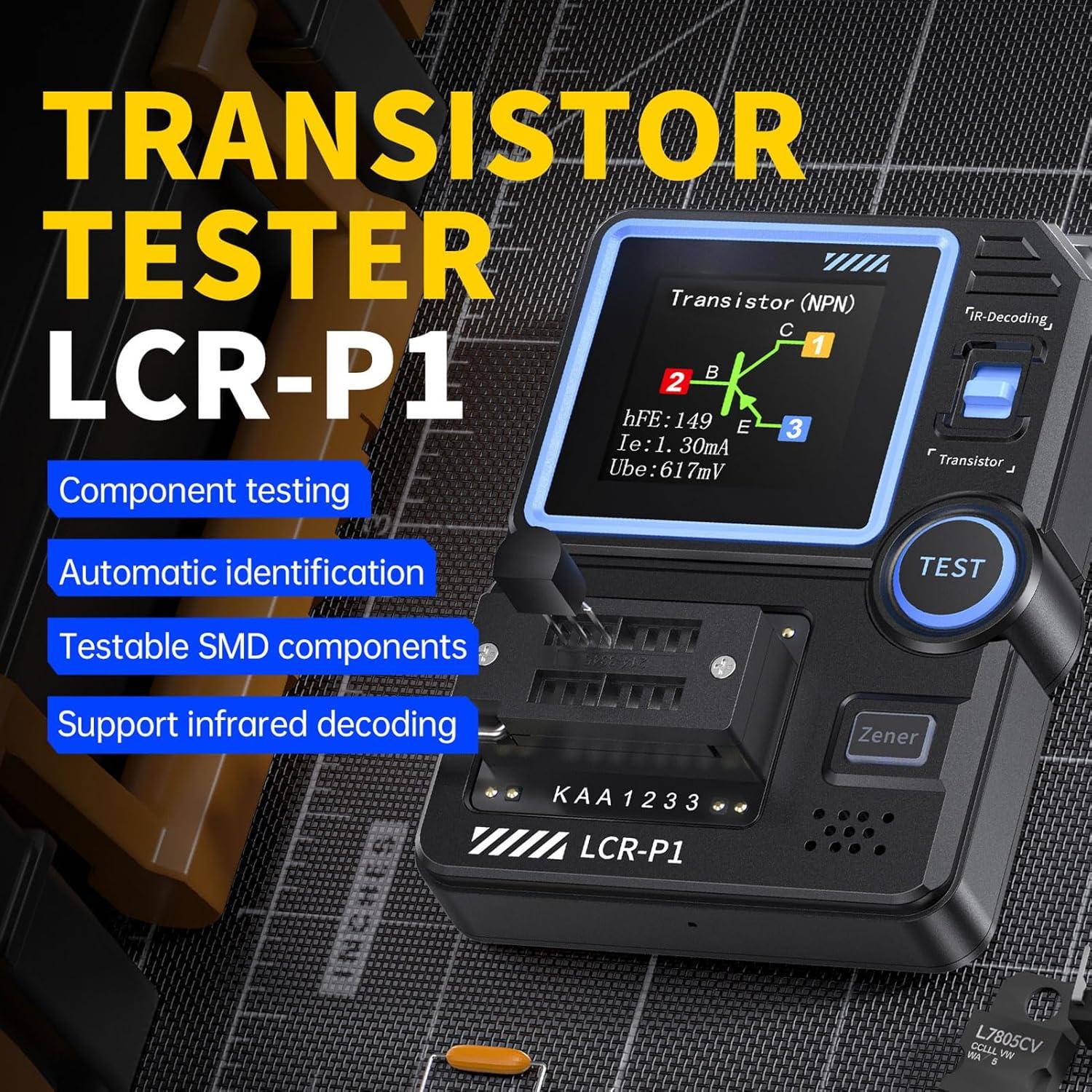 Probador de Transistores y Capacitores P1 - Pantalla 1.44"