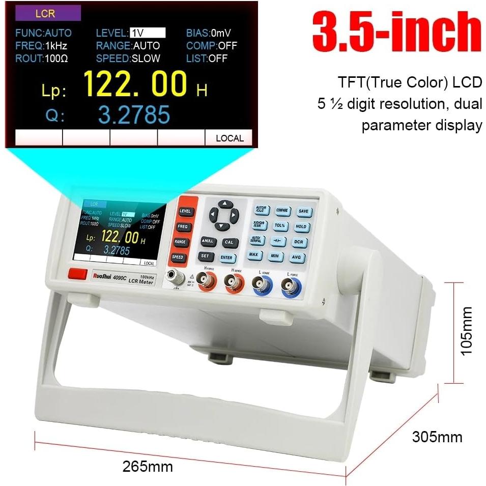 Medidor LCR Digital RuoShui 4090A 10Hz-100kHz Precisión 0.2%