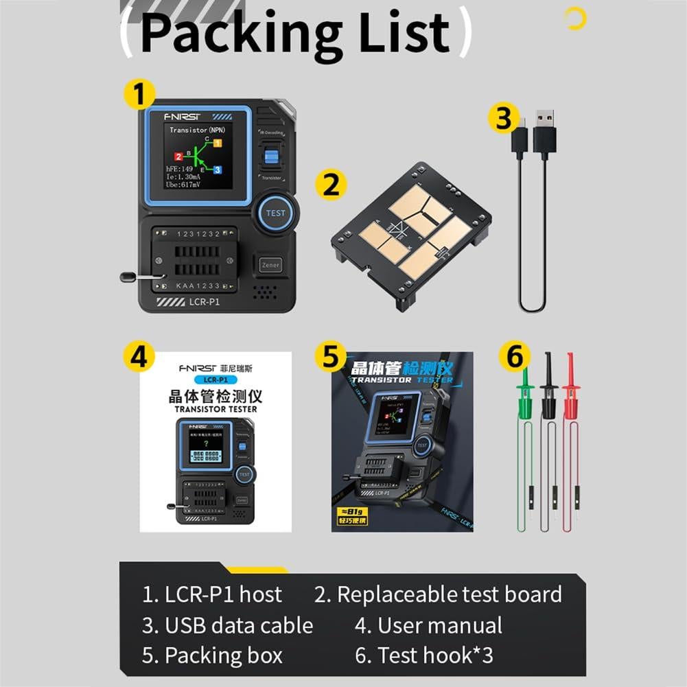 Probador de Transistores LCR-P1 OUGETHER Multifuncional Azul