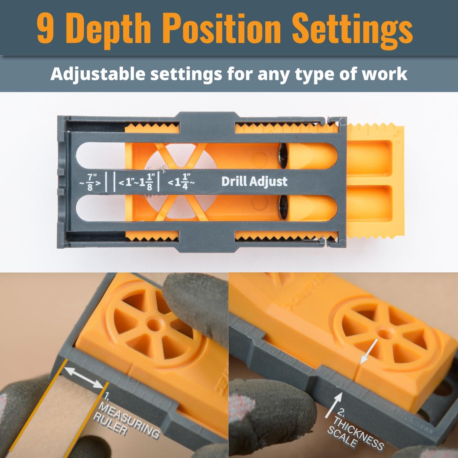 Kit Jig de Agujero de Bolsillo POWERTEC 71643, Broca 9.53 mm