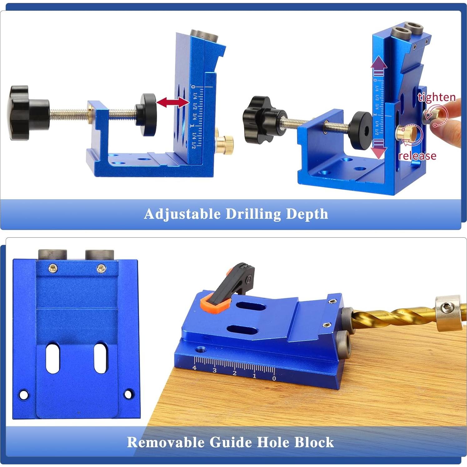 Kit de Plantilla de Agujeros GQGP 3-en-1 para Carpintería