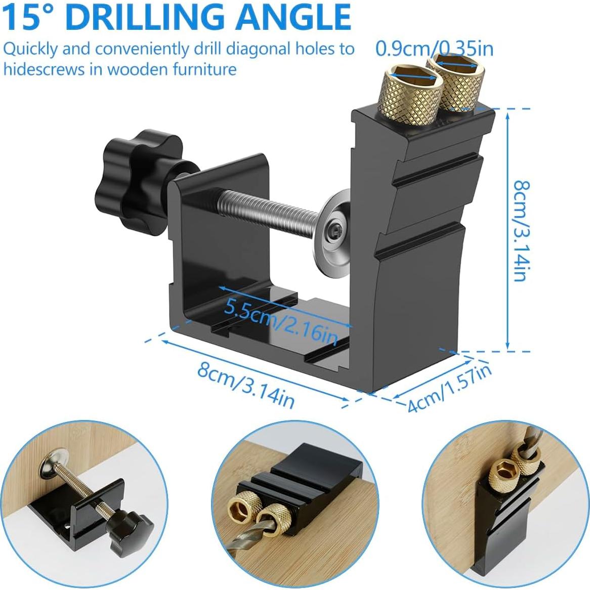 Kit de Plantilla de Agujeros de Pocket Kandishiex 15° Metal